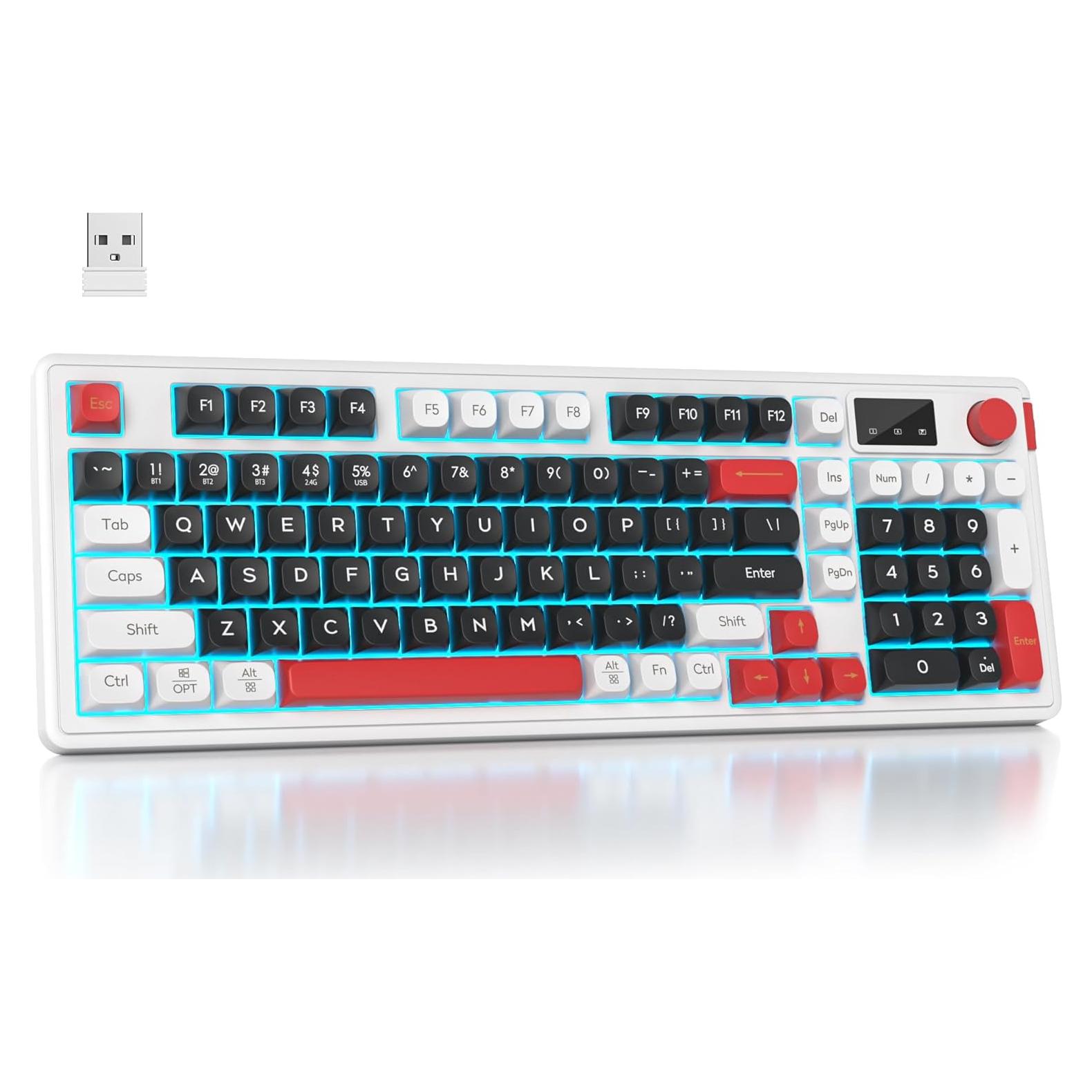 Teclado Inalámbrico RGB CJXSP 96% con Pantalla y Perilla