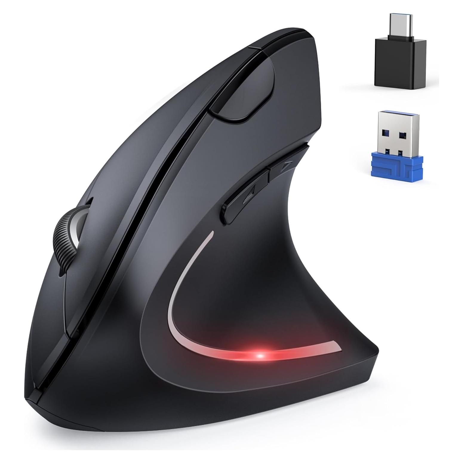 Ratón Ergonómico TECKNET Vertical Inalámbrico 4800 DPI Negro