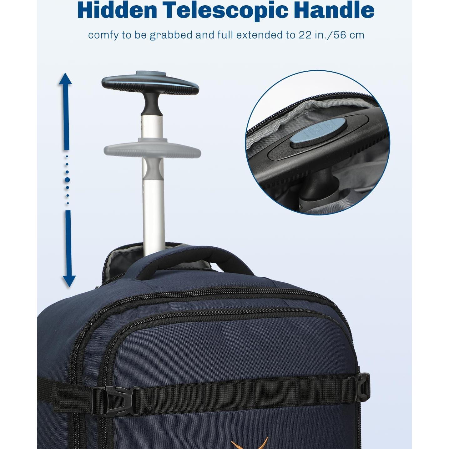 Mochila Rodante Hynes Eagle 42L Aprobada para Vuelo Azul