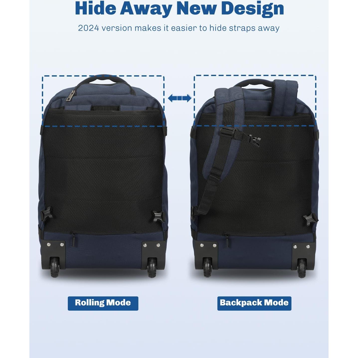 Mochila Rodante Hynes Eagle 42L Aprobada para Vuelo Azul