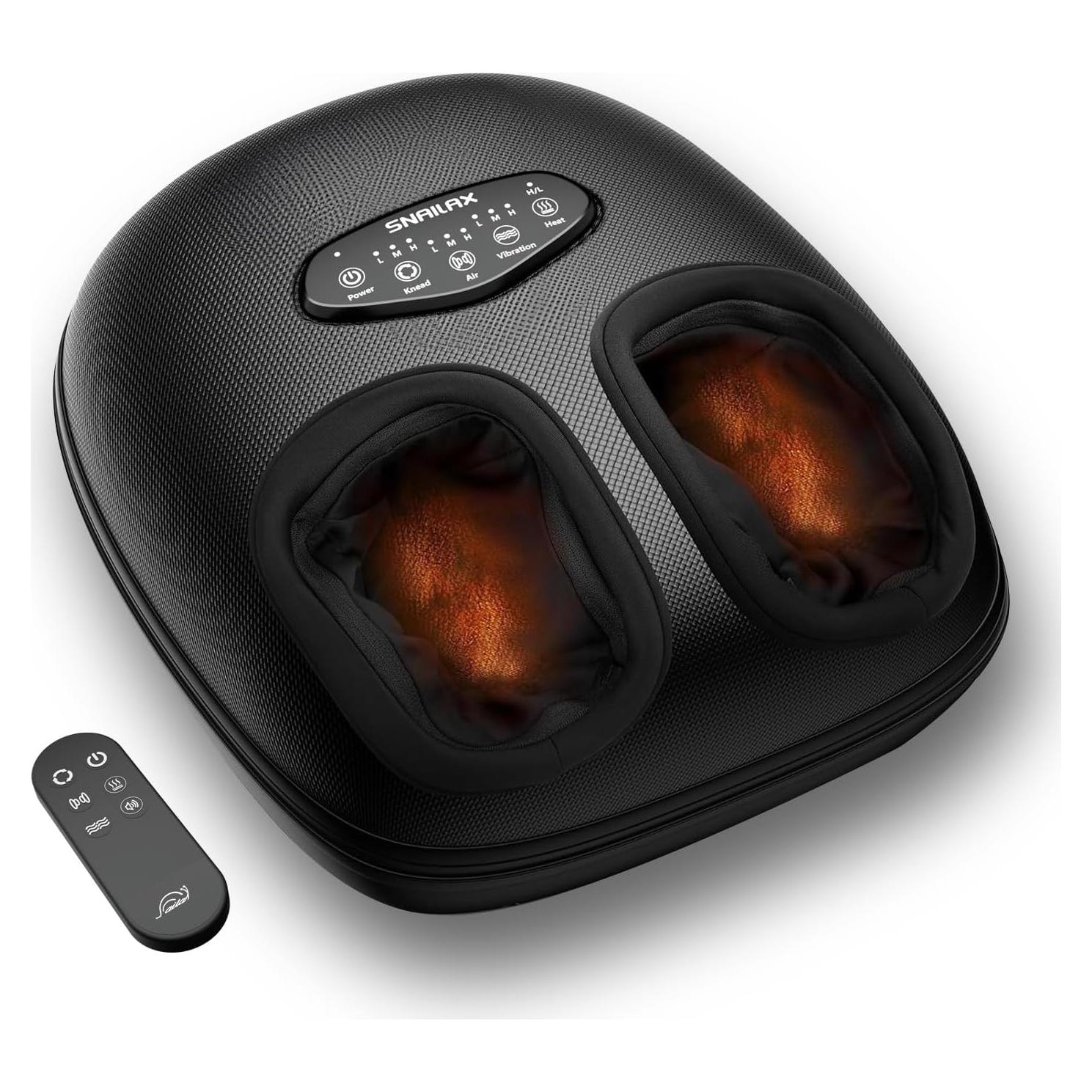 Masajeador de pies Shiatsu Snailax con calor y control remoto