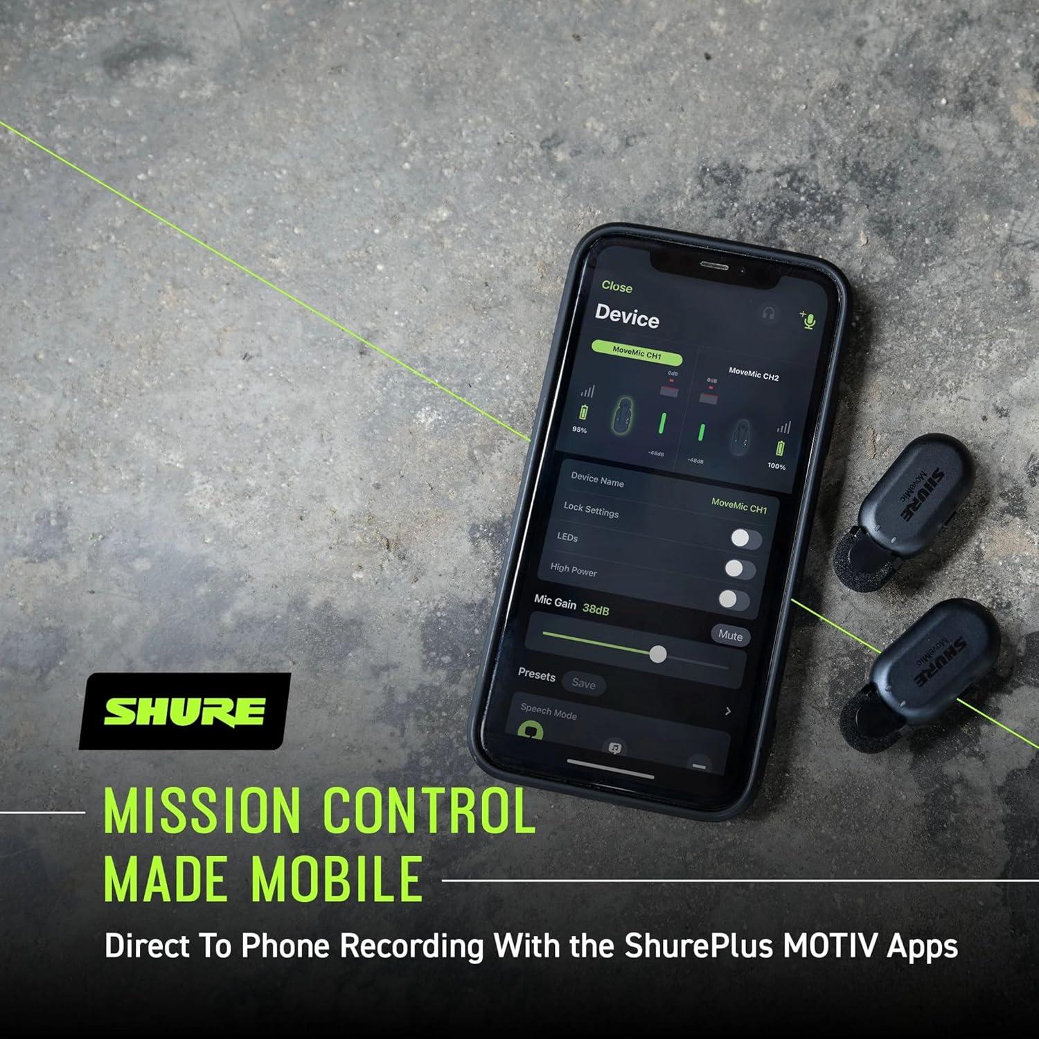 Receptor MoveMic Shure MV-R-Z7 para Cámaras DSLR y Móviles
