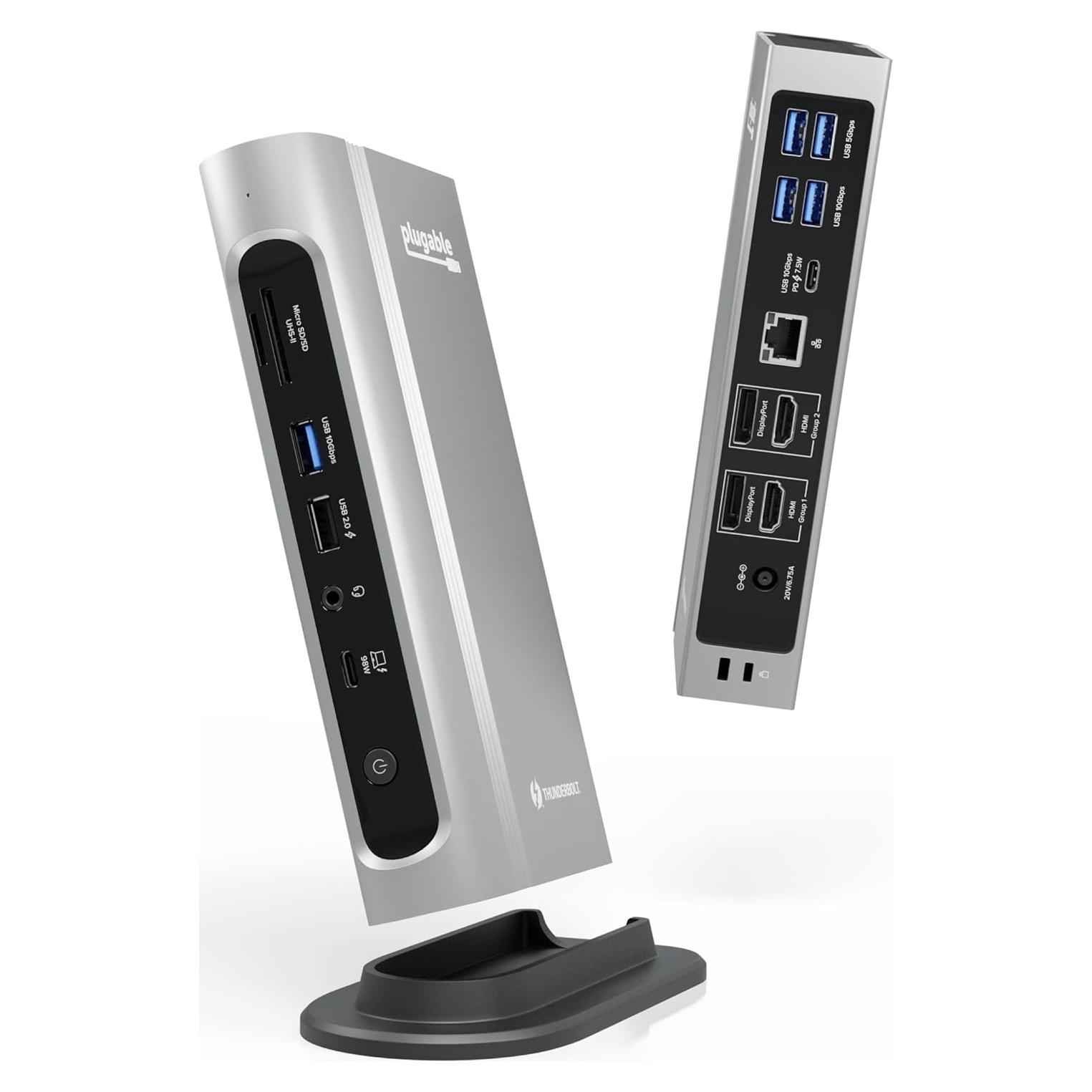 Dock Plugable 16-en-1 Thunderbolt 4 Doble Monitor 4K 100W