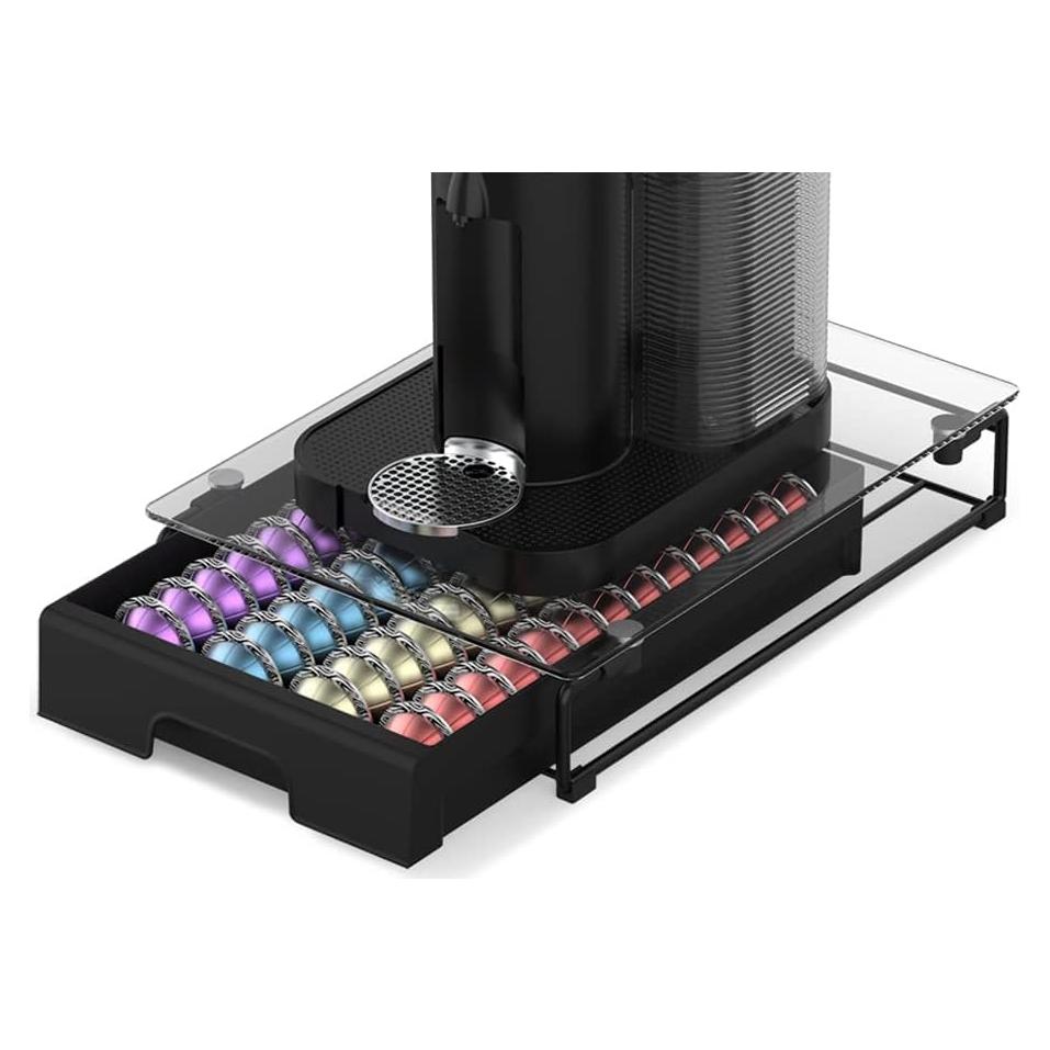 Organizador de Cajón de Vidrio Templado EVERIE para 40 Cápsulas Nespresso