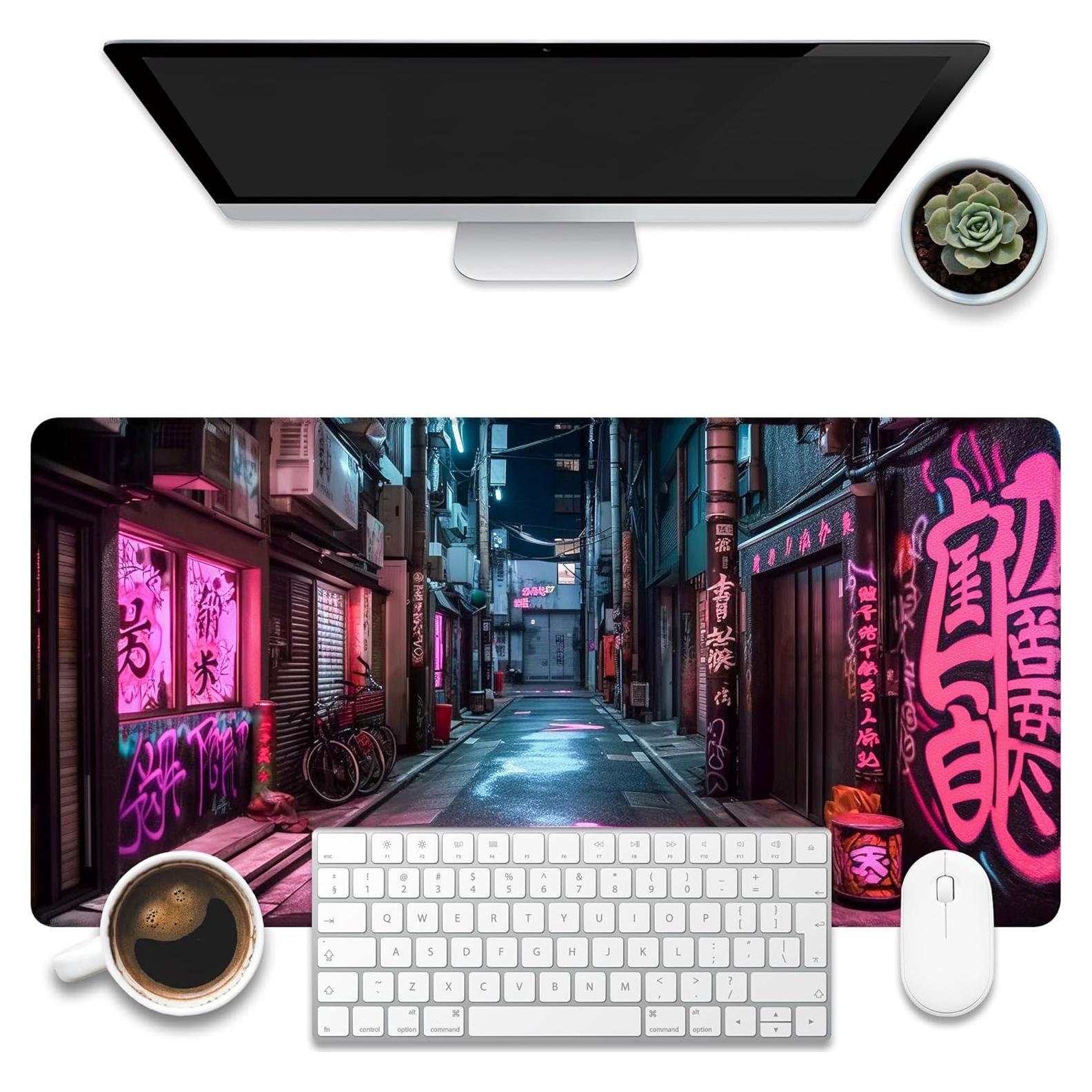 Alfombrilla de Escritorio Grande KOAIWPAE Anime Rosa 80x40 cm