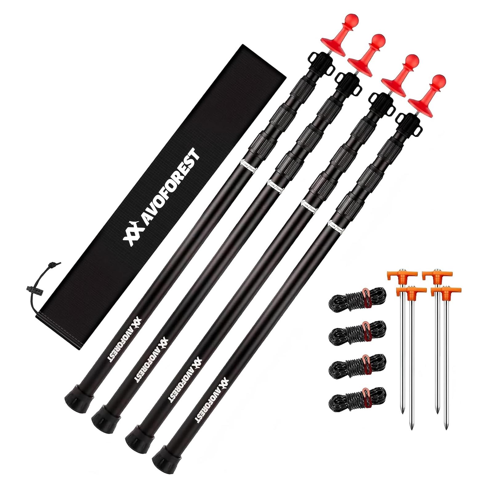 Postes de Toldo Ajustables AVOFOREST 2.65m Aluminio Impermeable