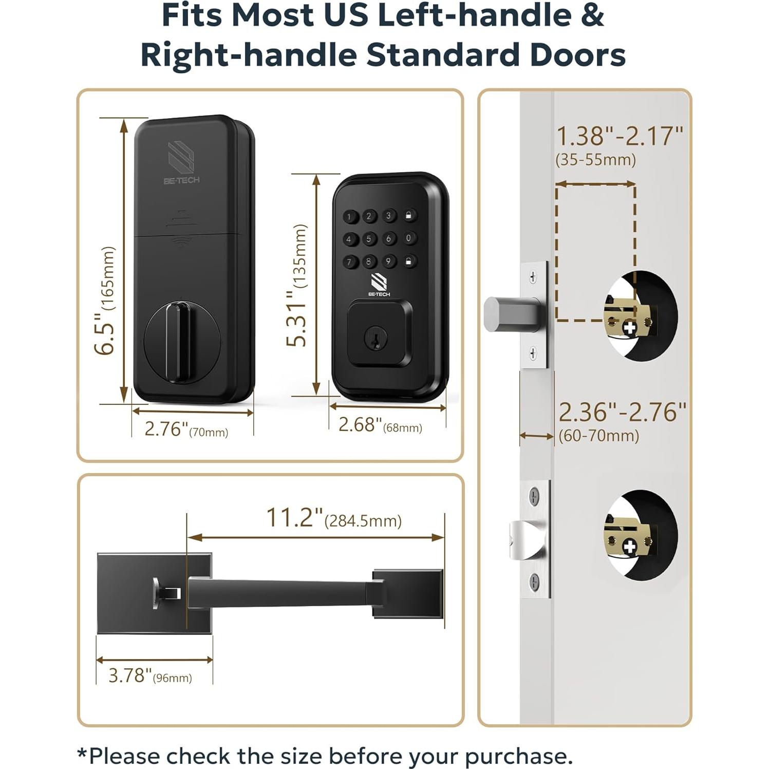 Cerradura Inteligente BE-TECH con Teclado y 2 Manijas