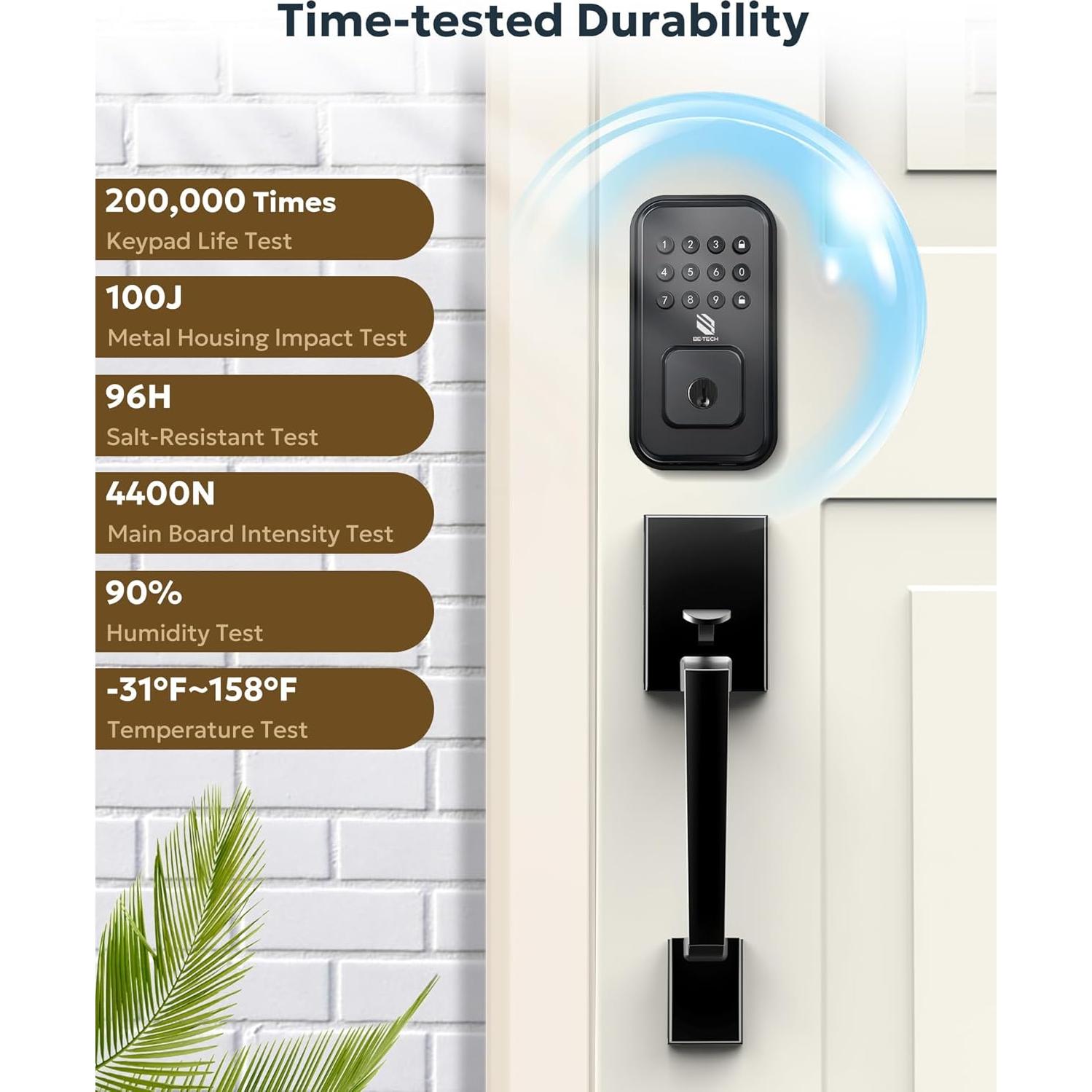 Cerradura Inteligente BE-TECH con Teclado y 2 Manijas