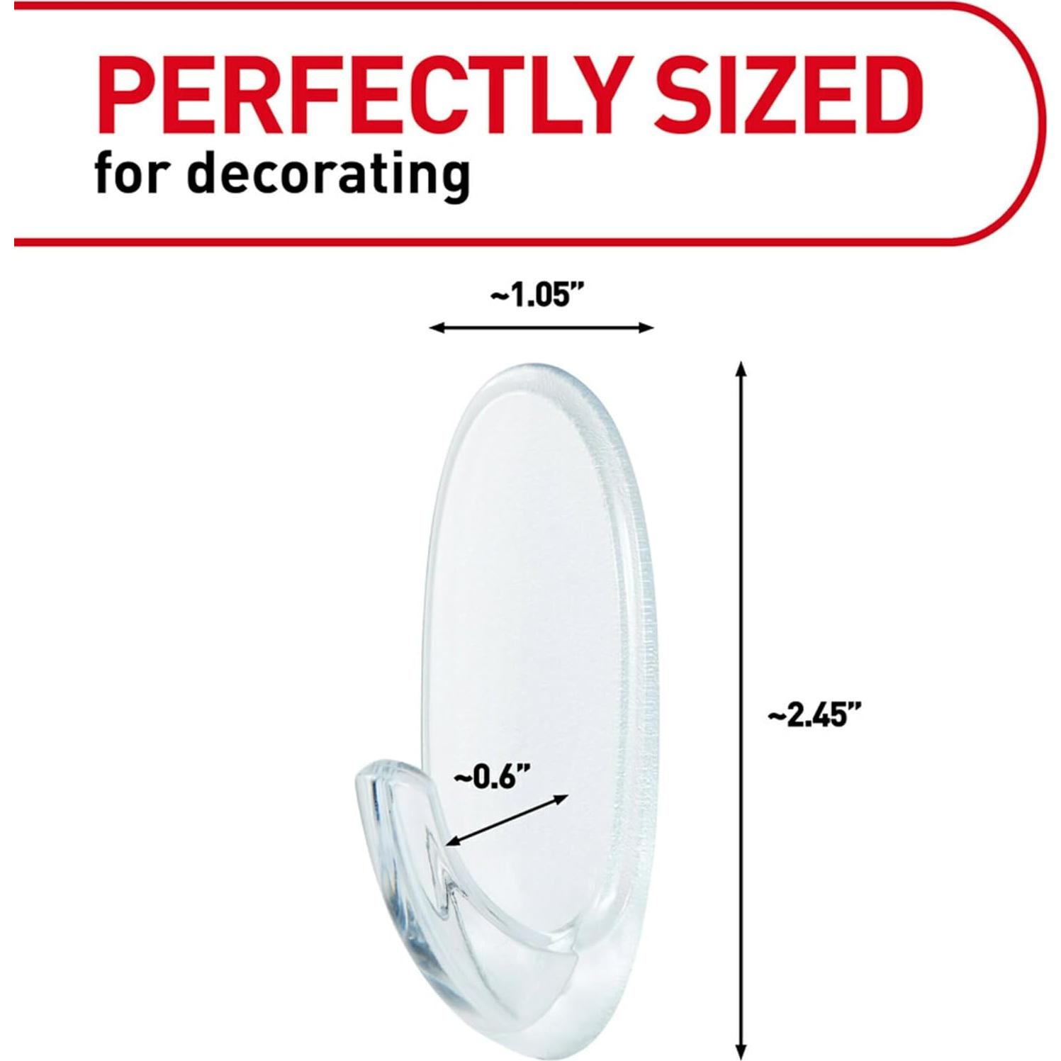 Ganchos de Pared Transparentes Command Medianos - 7 Ganchos, Soporta 0.91 kg