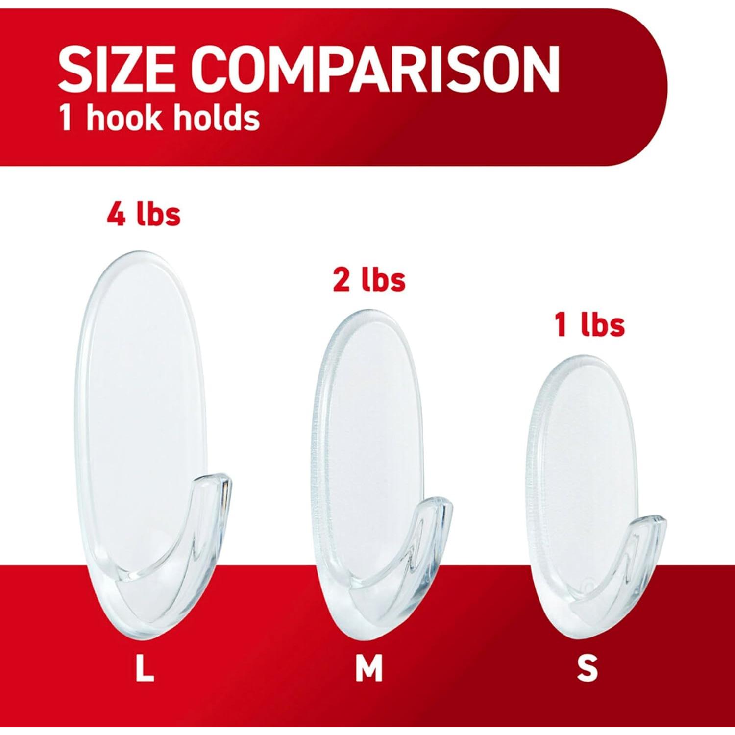 Ganchos de Pared Transparentes Command Medianos - 7 Ganchos, Soporta 0.91 kg