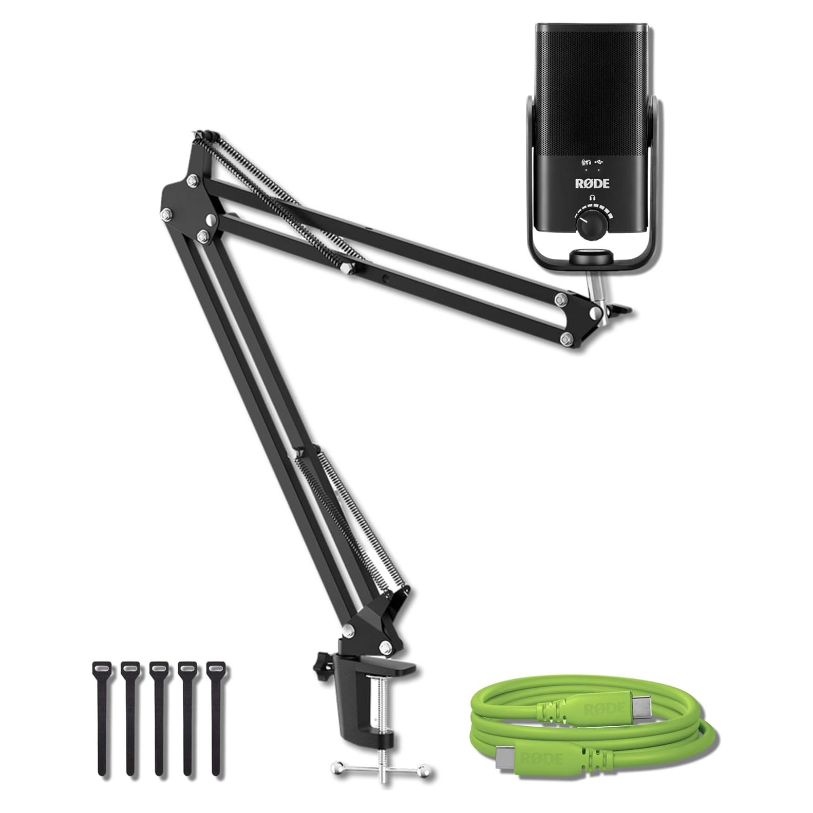 Micrófono USB Rode NT-USB Mini + Brazo StreamEye Verde