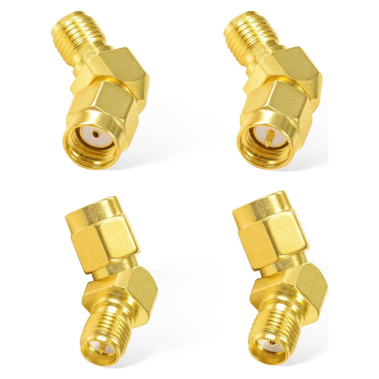Adaptador SMA a RP-SMA 45 Grados Wlaniot Kit 4 Piezas