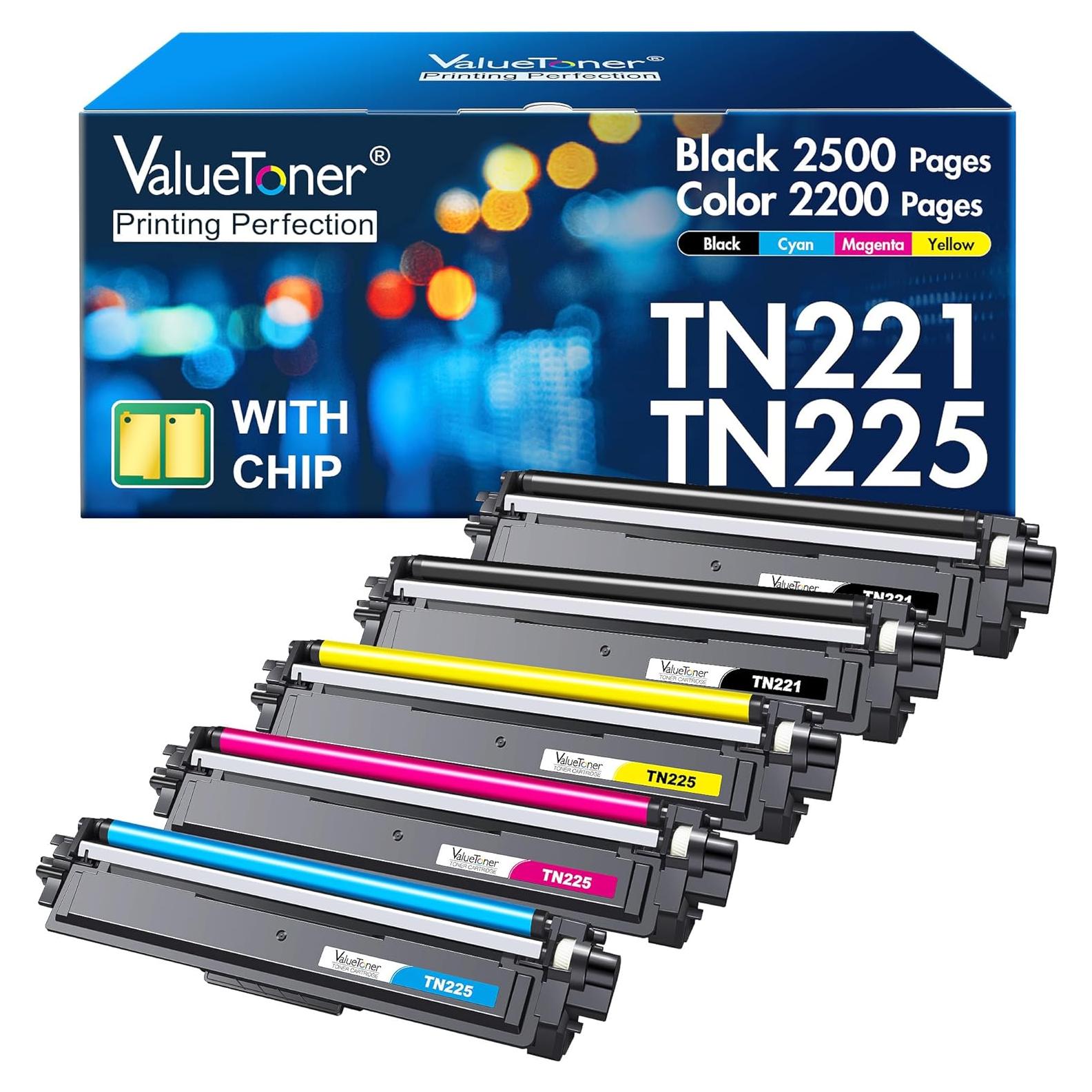 Cartuchos de Tóner Compatible Valuetoner TN221 TN225 - 5 Piezas