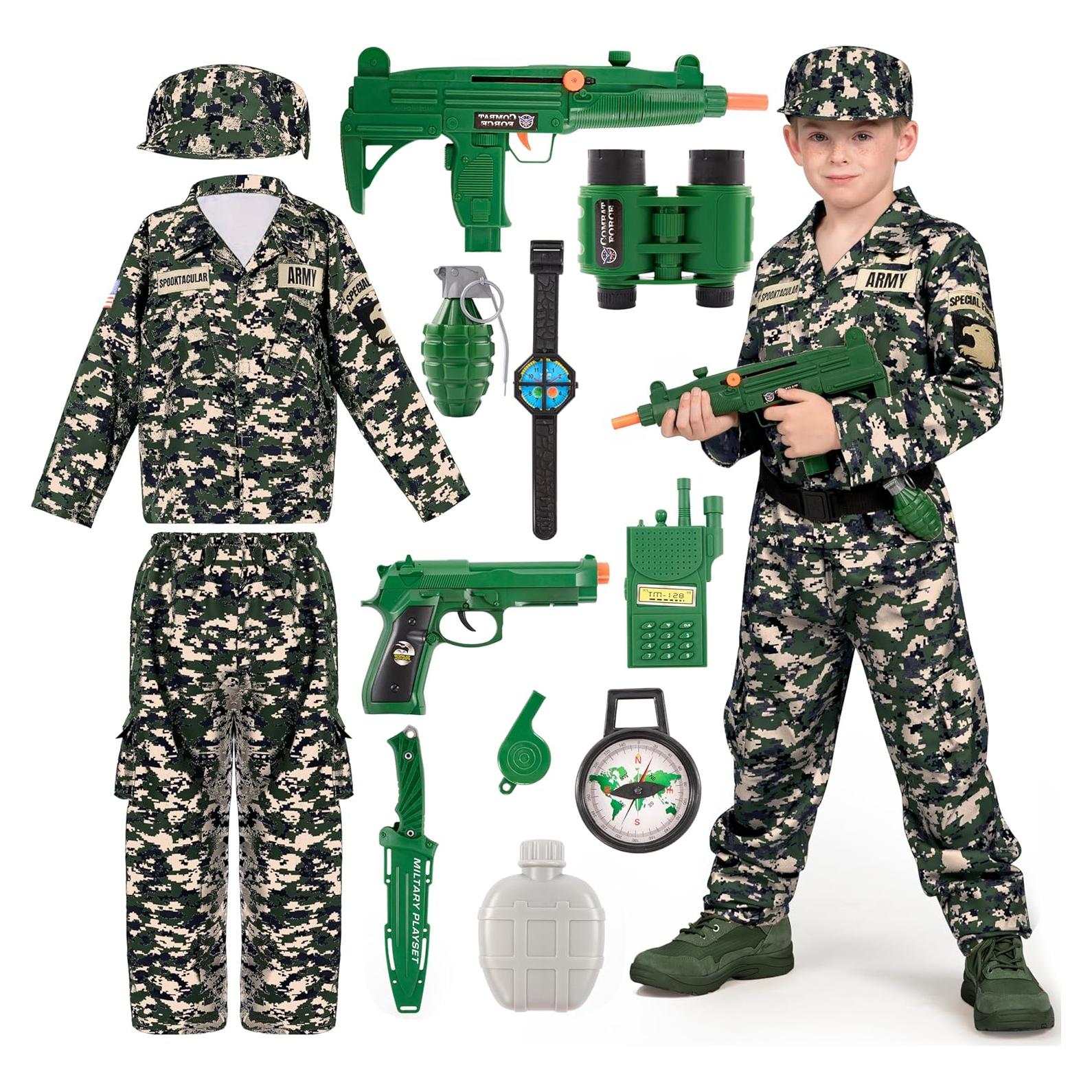 Disfraz Militar para Niños Spooktacular Creations 14 Piezas