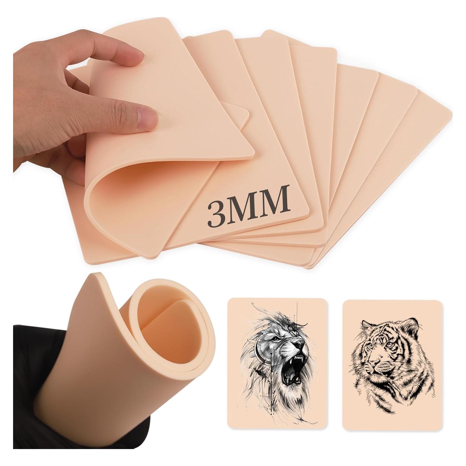 Piel Falsa de Tatuaje Rayyl 3MM - 3 Piezas Silicona 19x14cm