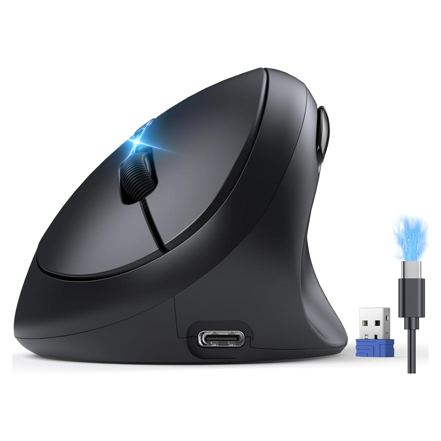 Ratón Ergonómico TECKNET Vertical Inalámbrico 4800 DPI Negro