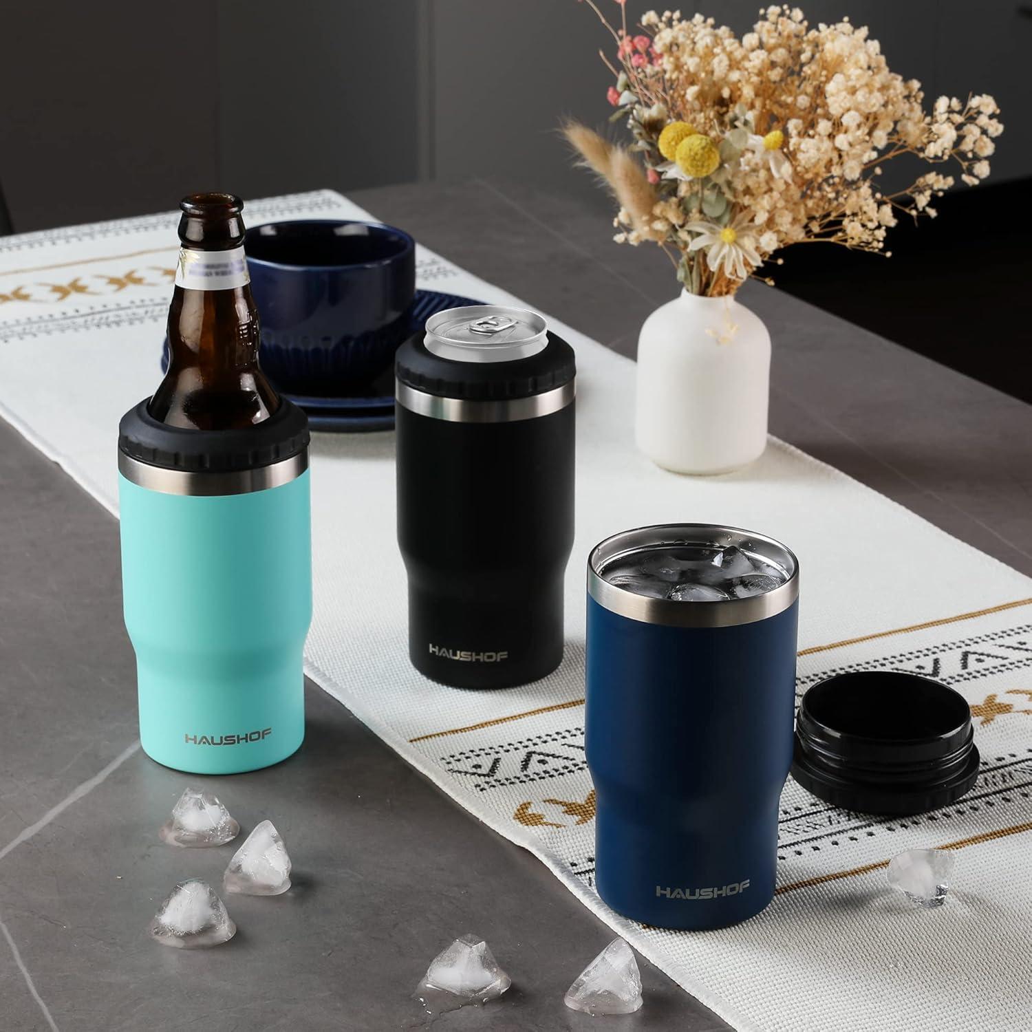 Enfriador de Latas 12 oz HAUSHOF Acero Inoxidable 4 en 1