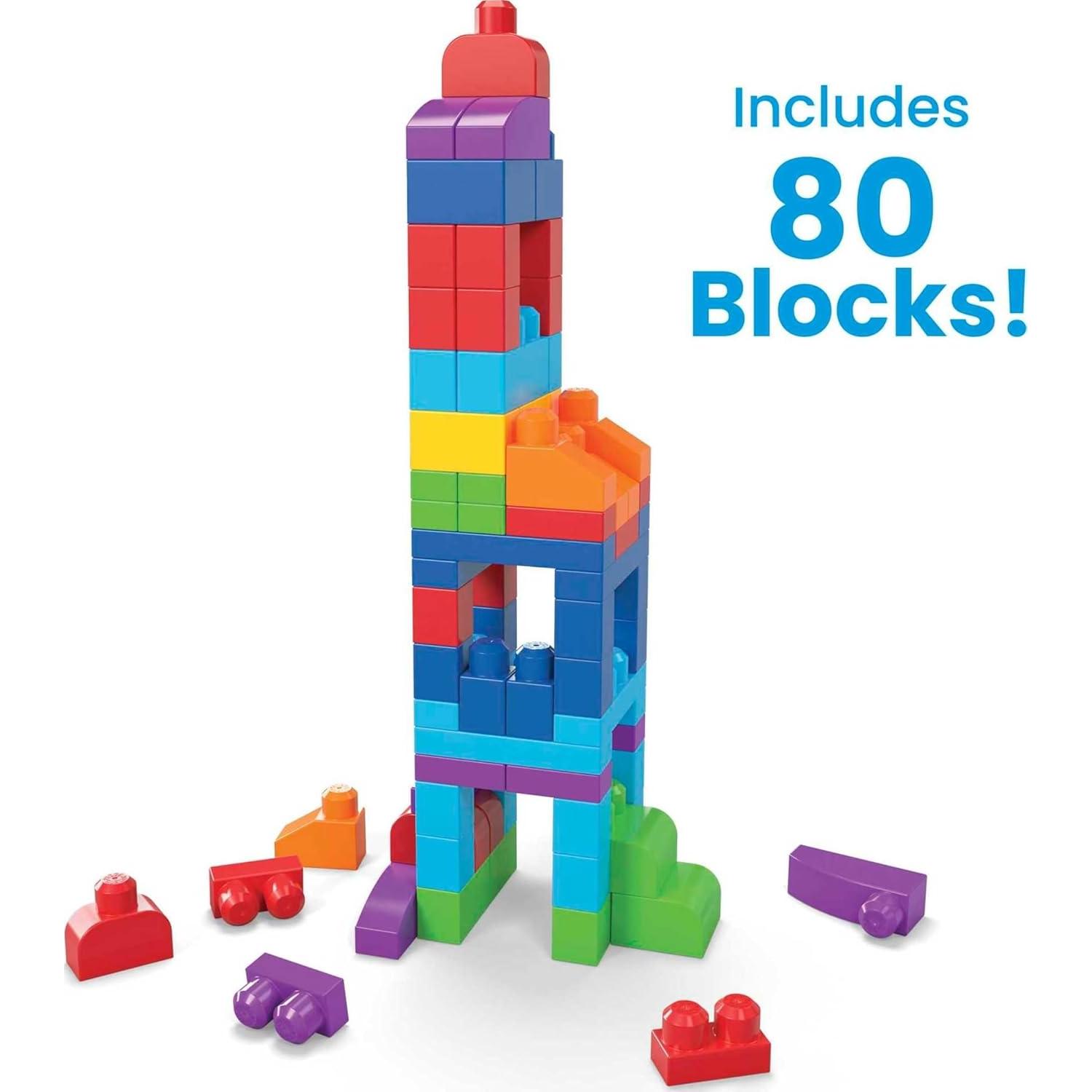 Mega Bloks Bolsa Grande de Construcción 80 Piezas Azul