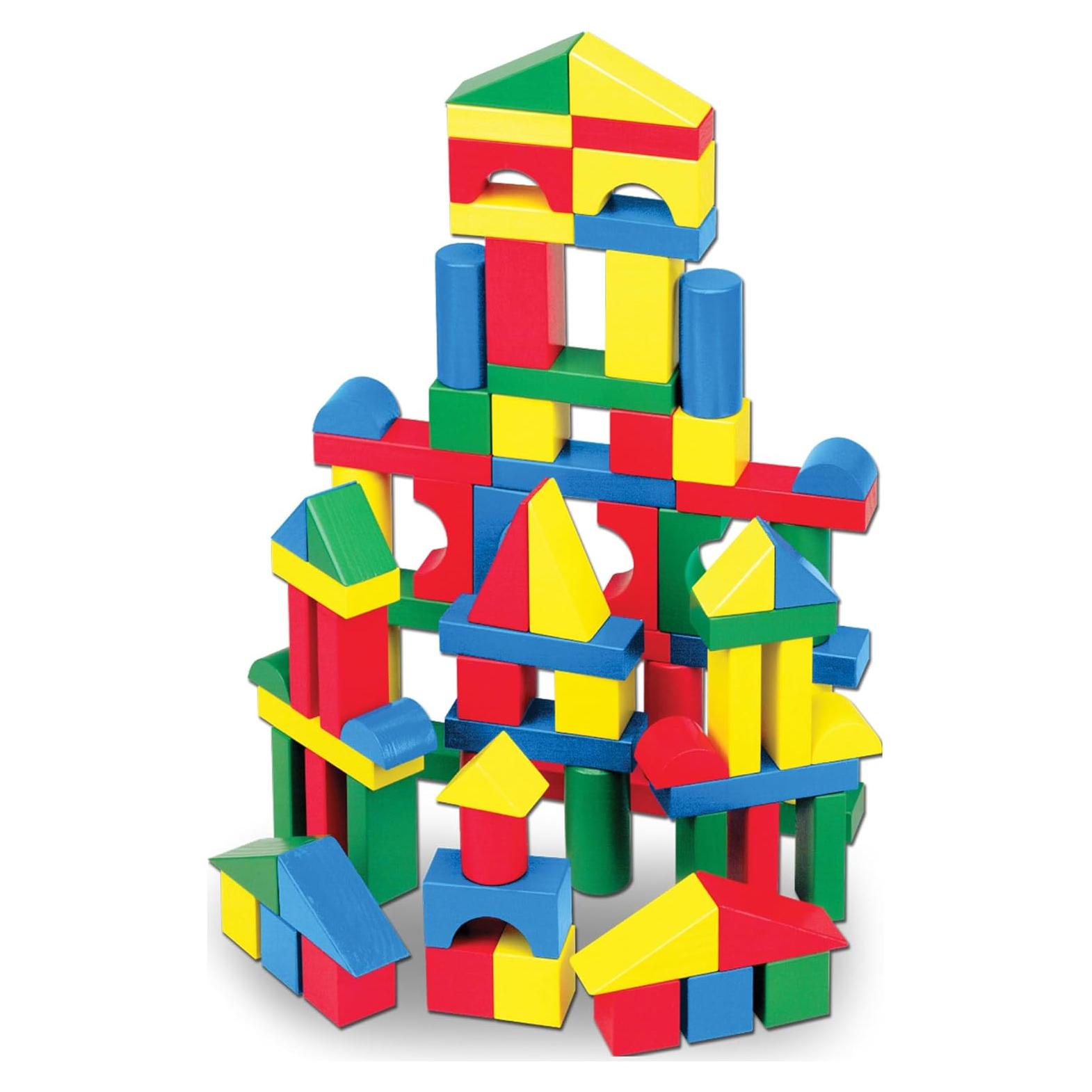 Juego de Bloques de Madera Melissa & Doug 100 Piezas 4 Colores