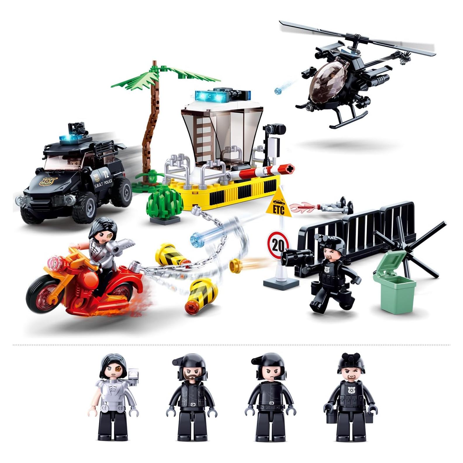 Conjunto de Edificio de Persecución Policial Sluban 373 PCS