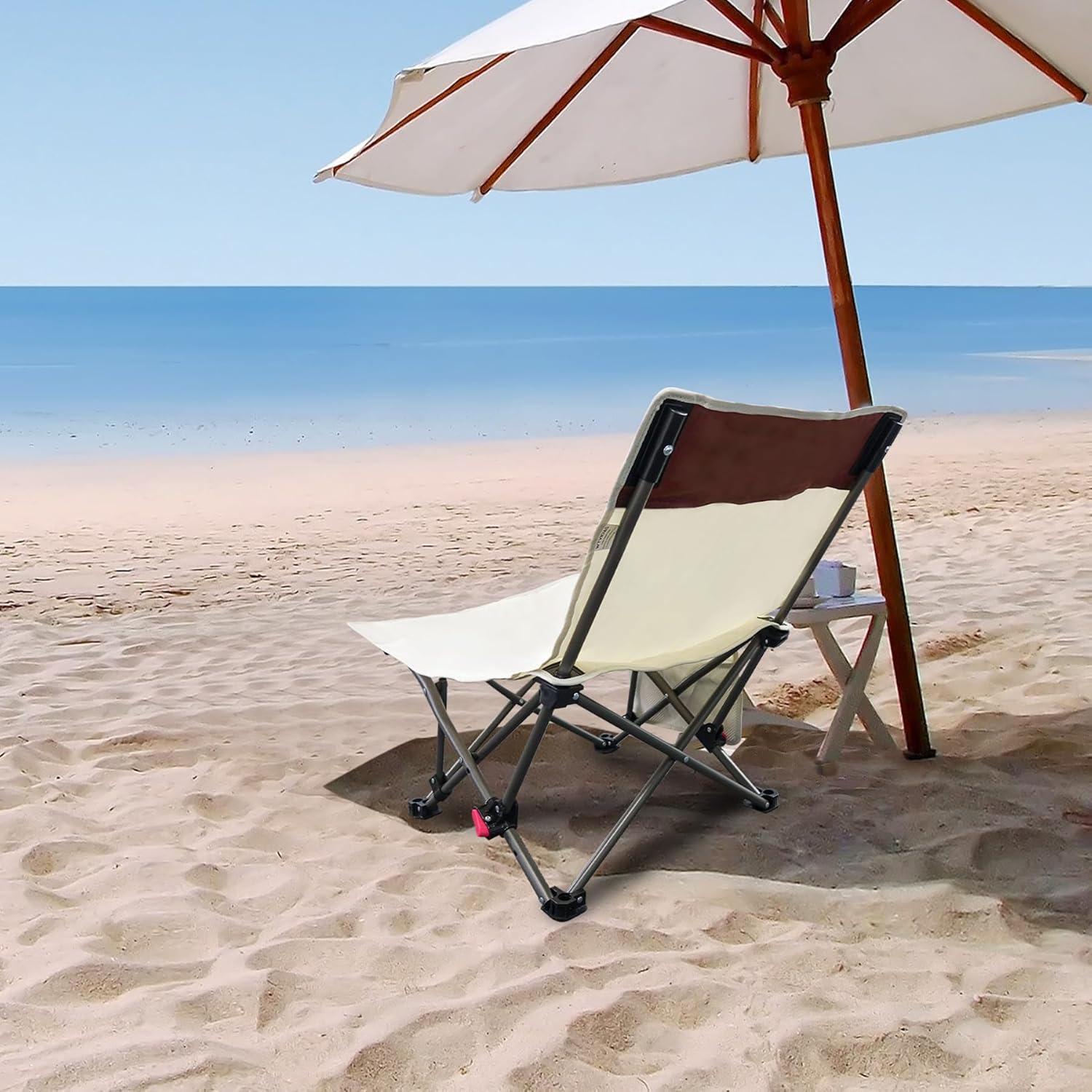 Sillas de Playa Plegables WTVIDAS 2 Unidades con Respaldo Ajustable