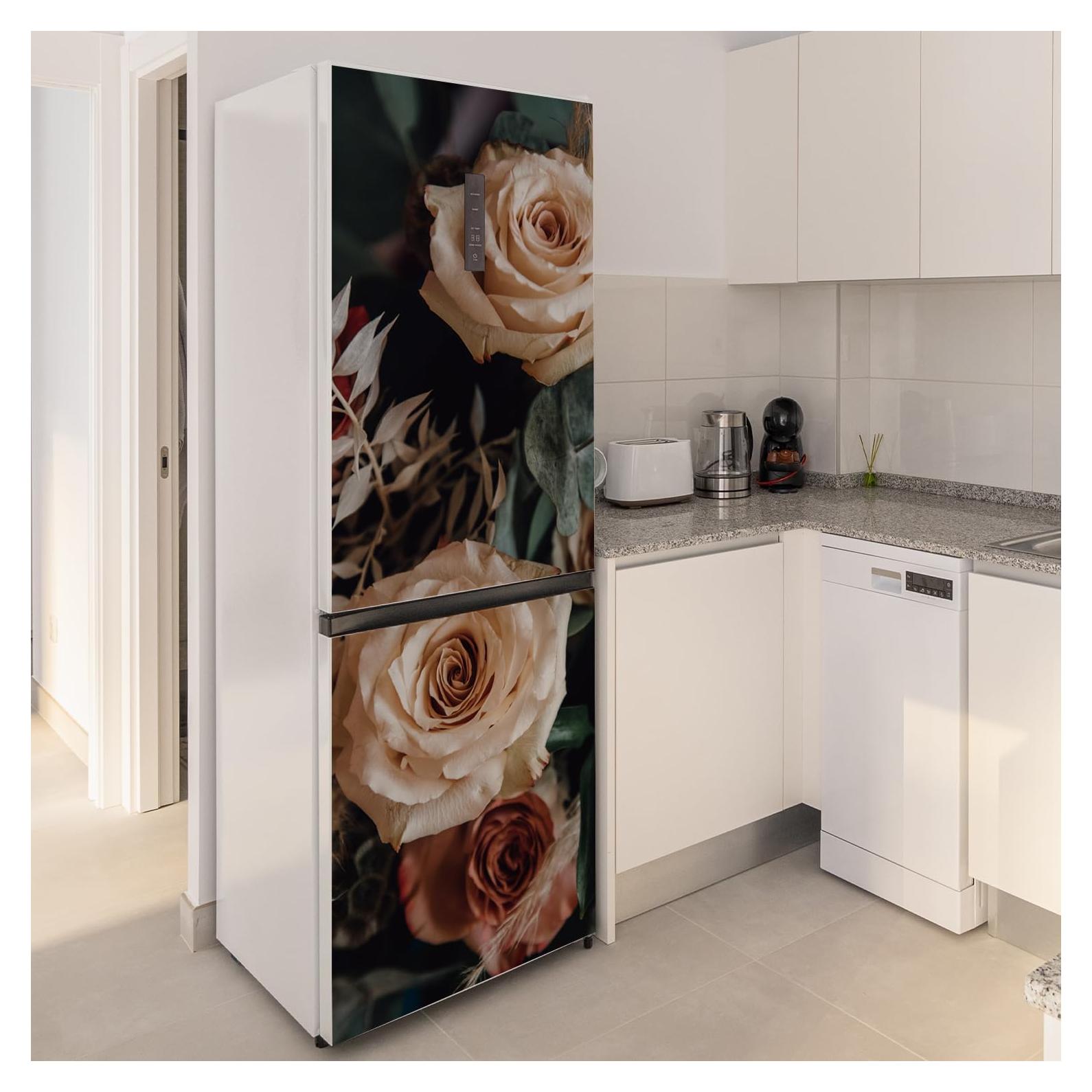 Calcomanía Floral para Refrigerador Flortlias Rosa Vintage 56x163cm