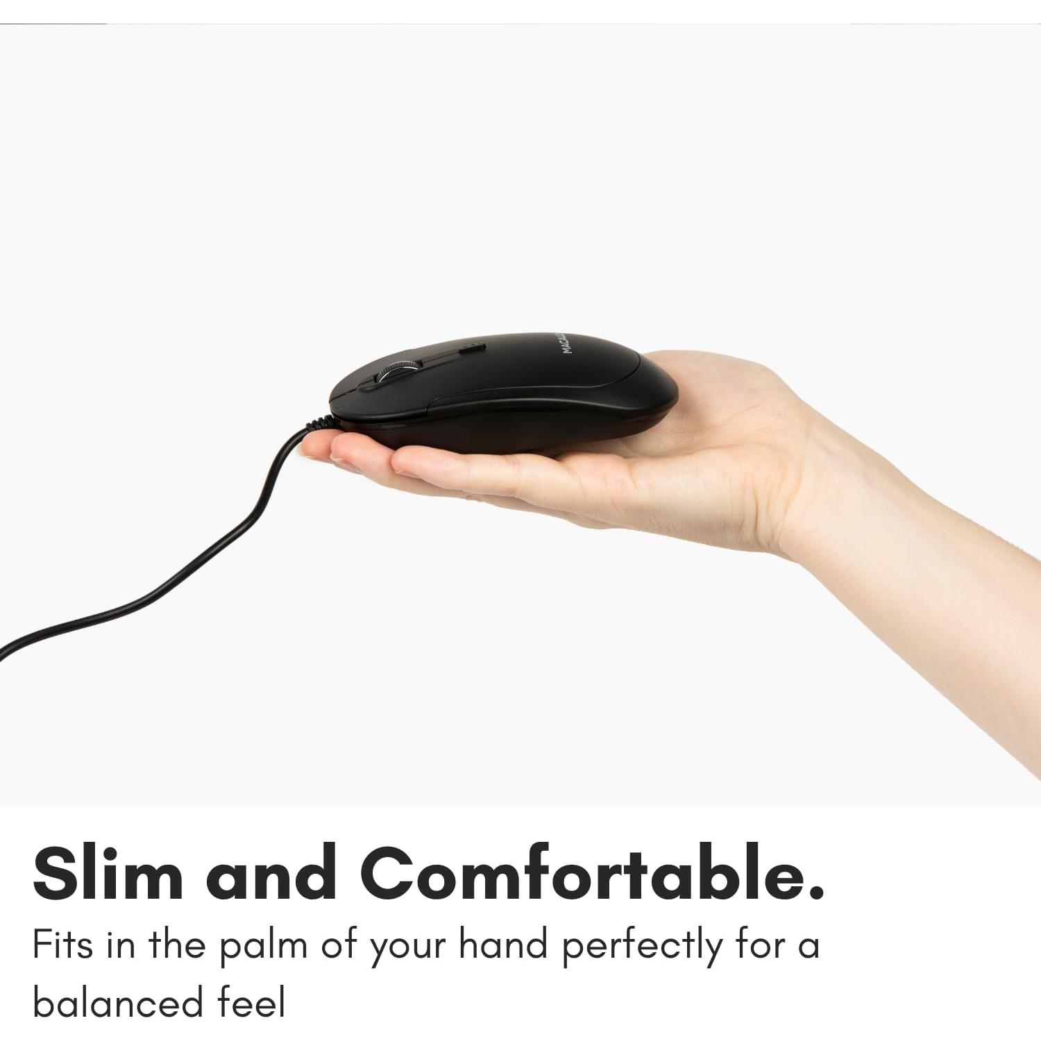 Ratón USB con cable Macally DYNAMOUSEB - Silencioso y compacto