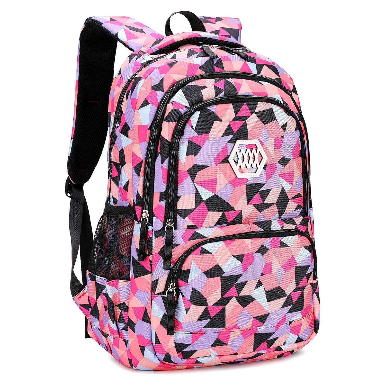 Mochila escolar Bansusu geométrica para niños 19L Negro-A