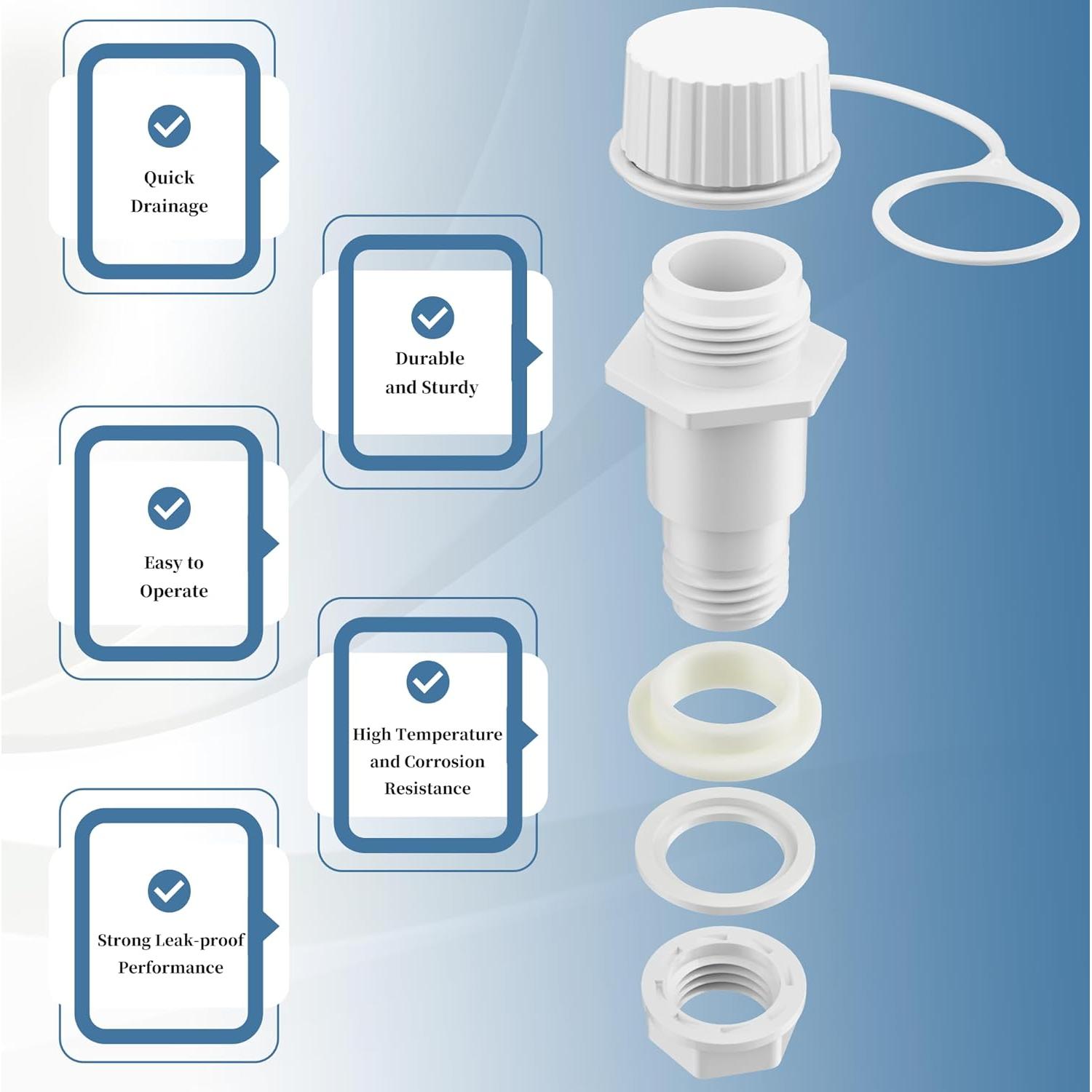 Tapón de Drenaje Roscado HQAPR con Tapa Plástica para Enfriador