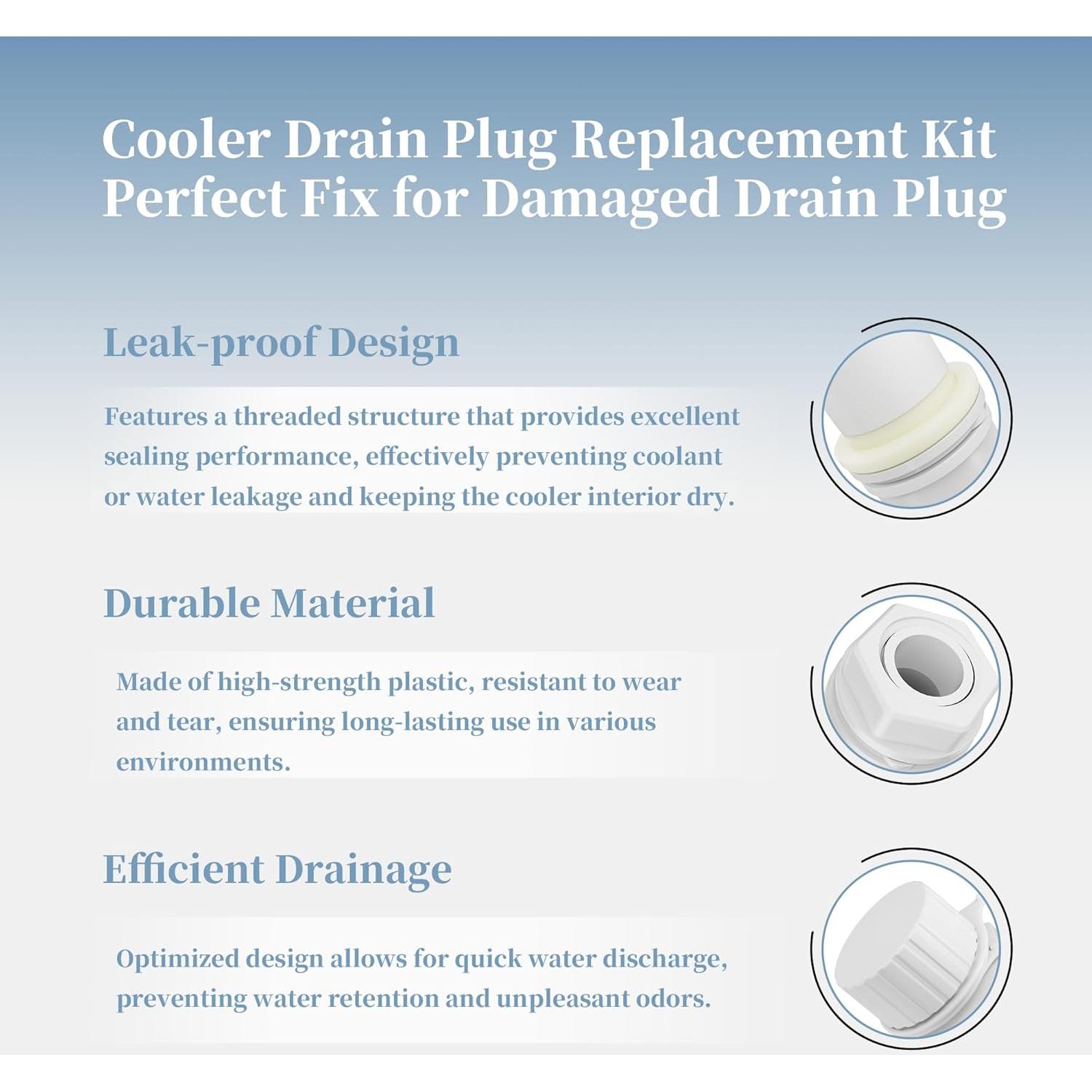Tapón de Drenaje Roscado HQAPR con Tapa Plástica para Enfriador