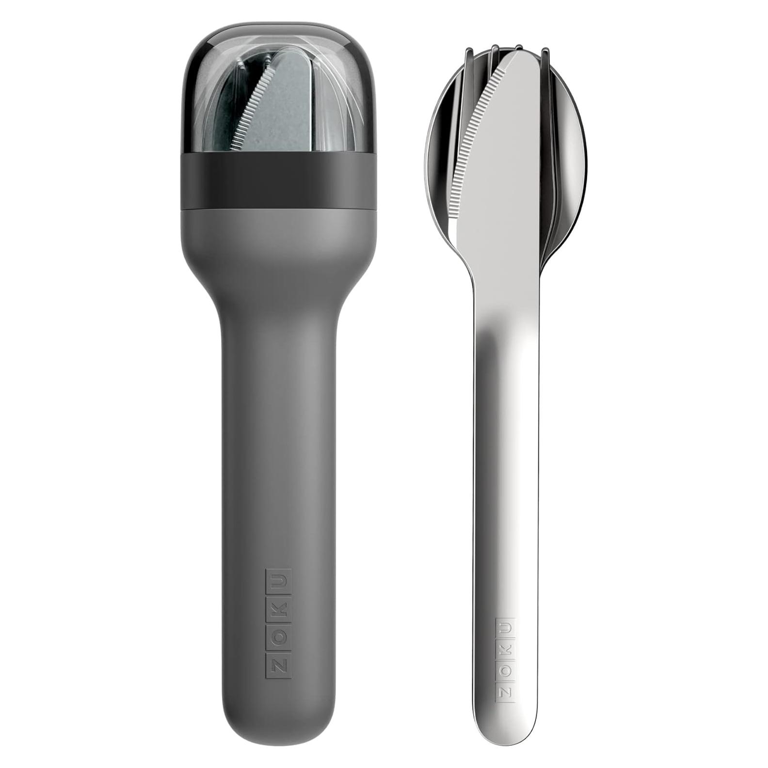 Juego de Utensilios Portátiles ZOKU - Acero Inoxidable 3 Piezas