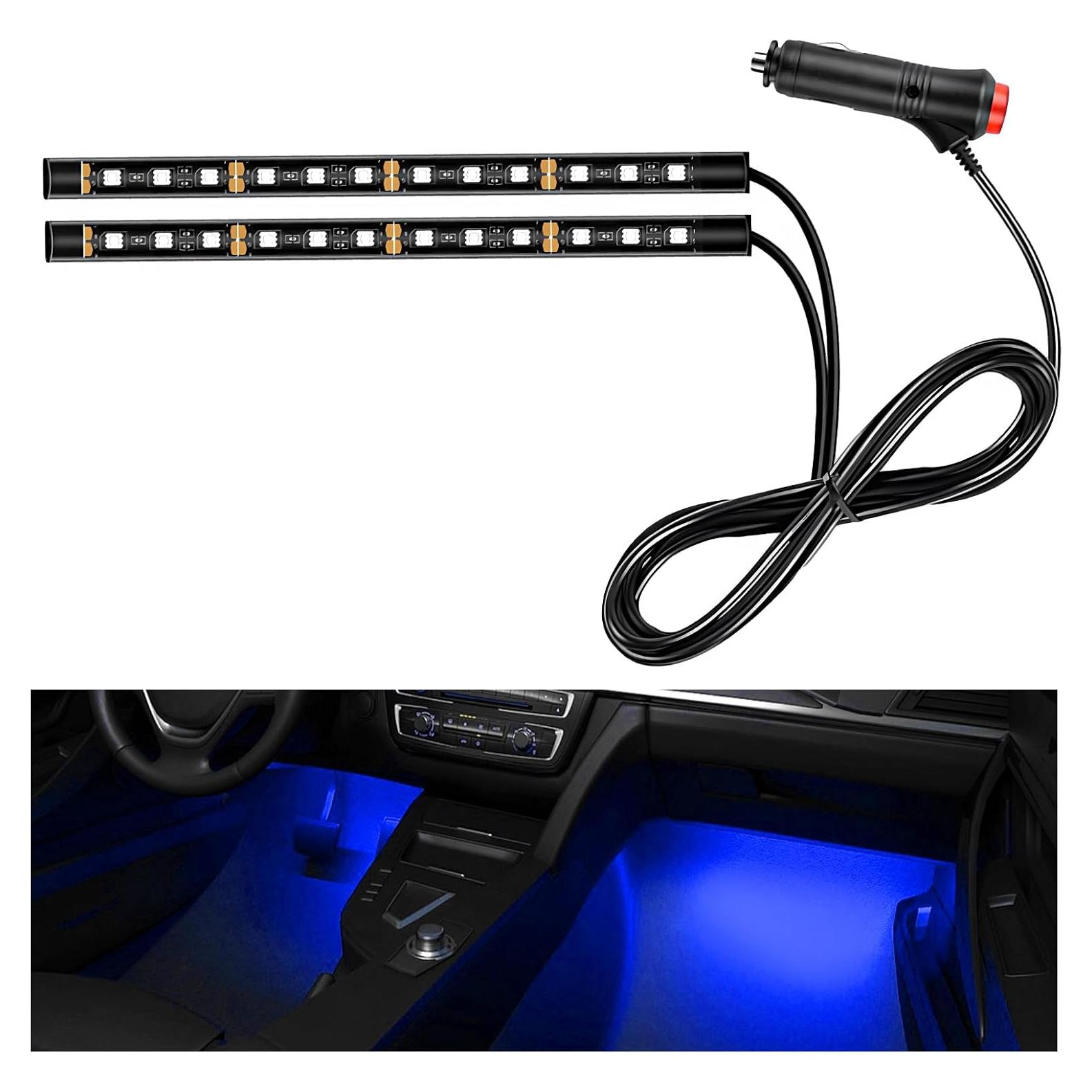 Tira de LED FSTURIOS para coche 12V 24 LEDs RGB Azul