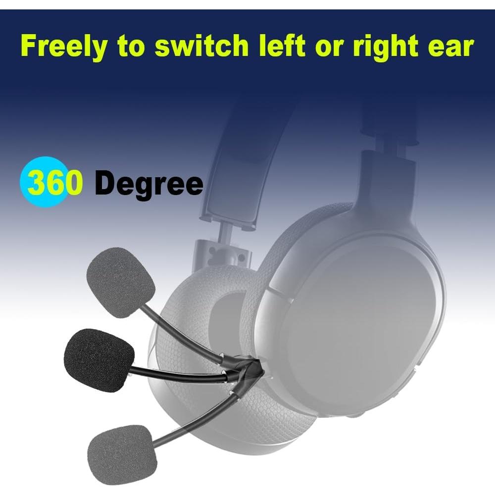 Mic Replacement Microphone Boom fits for Kingston HyperX Cloud II Cloud Core Cloud X Cloud Pro Silver 1st Version Gaming Headsets Noise Cancelling 3.5mm Jack Black