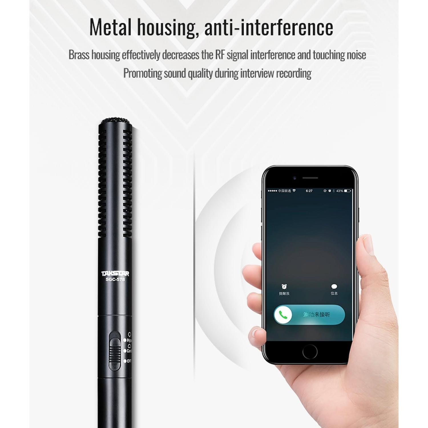 Micrófono de Condensador Shotgun TAKSTAR SGC-578 Profesional