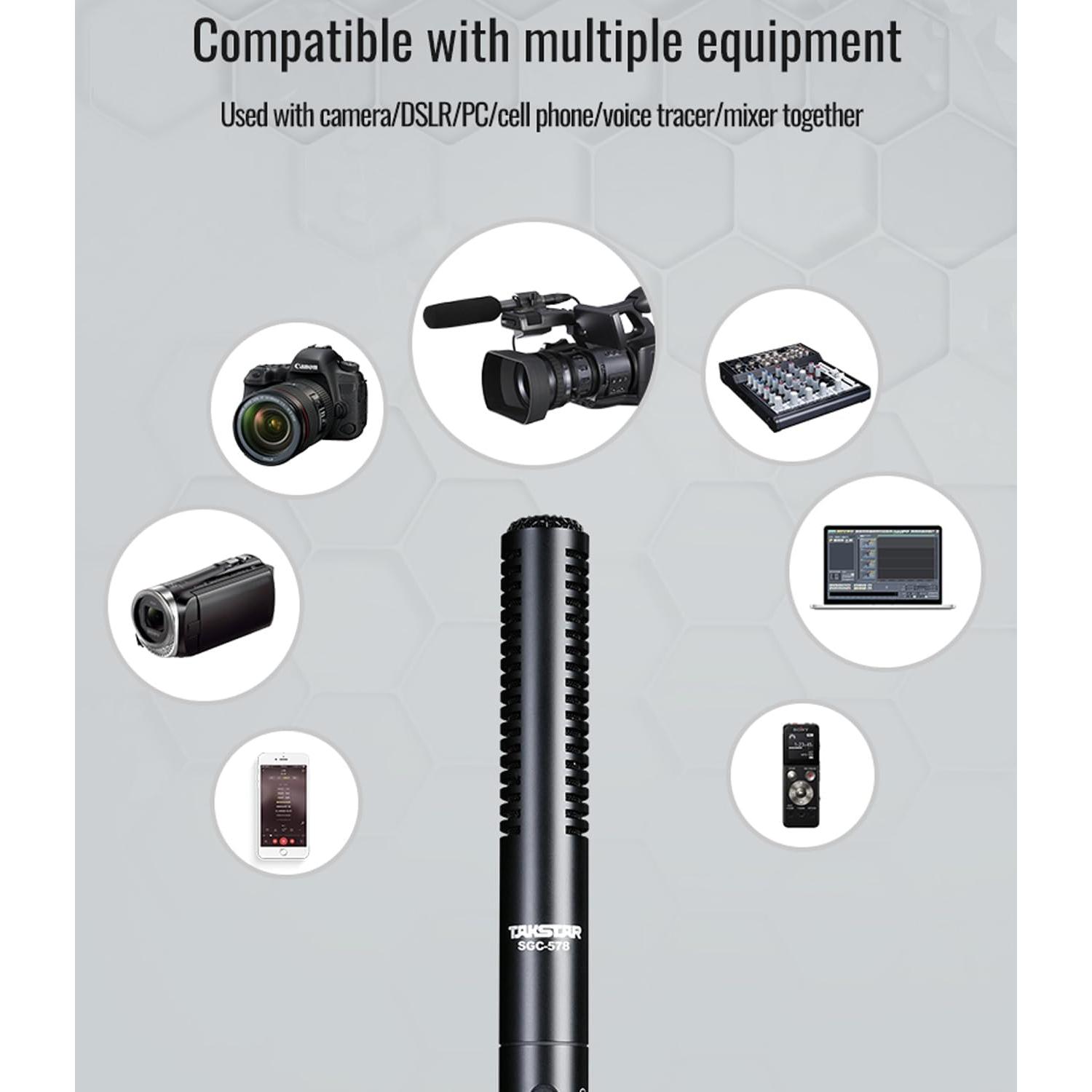 Micrófono de Condensador Shotgun TAKSTAR SGC-578 Profesional