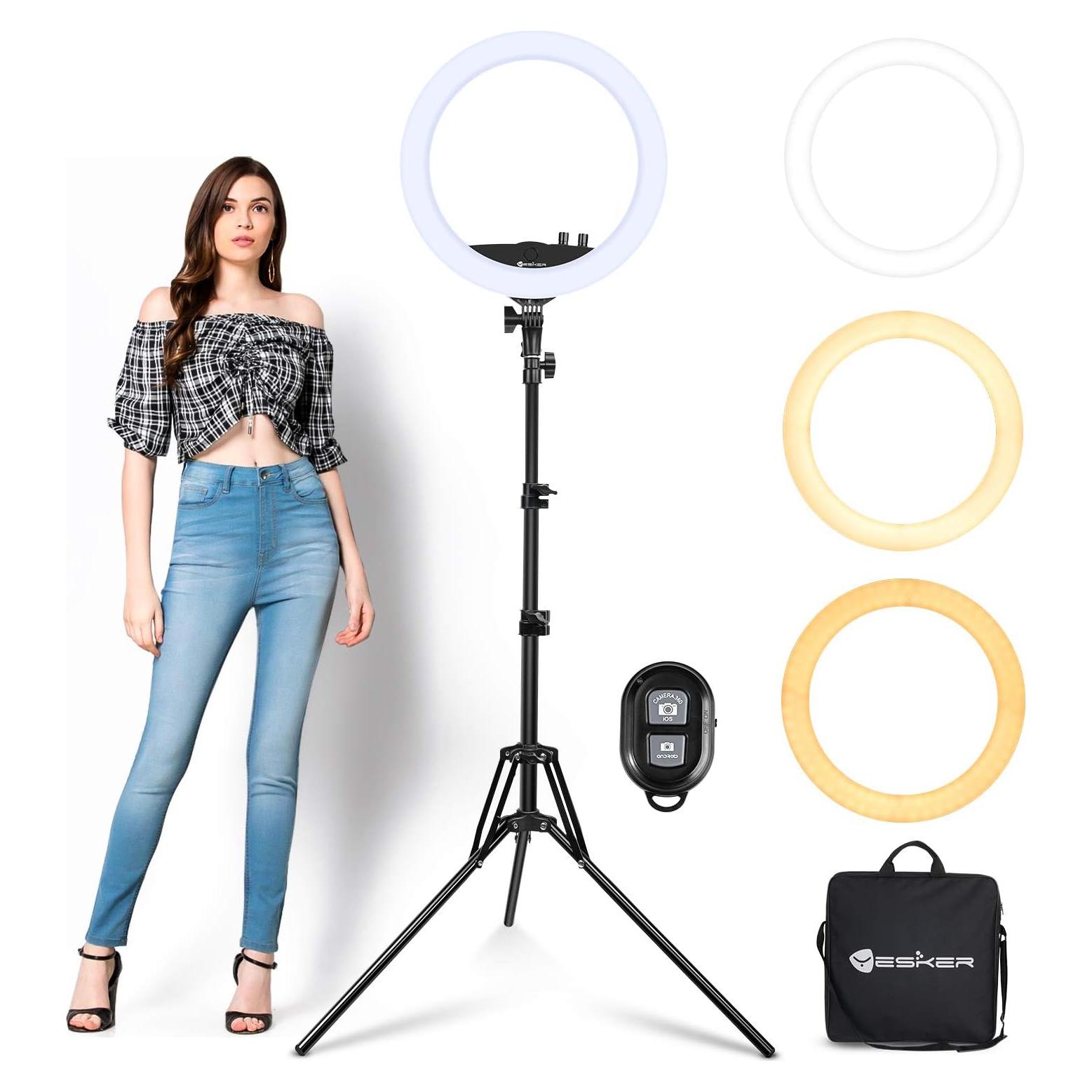 Anillo de Luz LED 35cm Yesker con Soporte Ajustable y USB