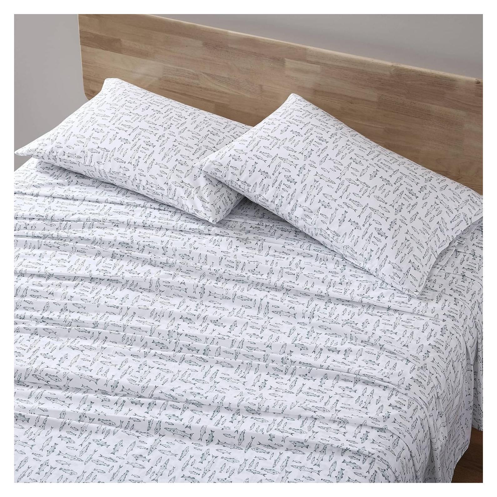 Juego de Sábanas Twin Eddie Bauer 100% Algodón Verde 3 Piezas