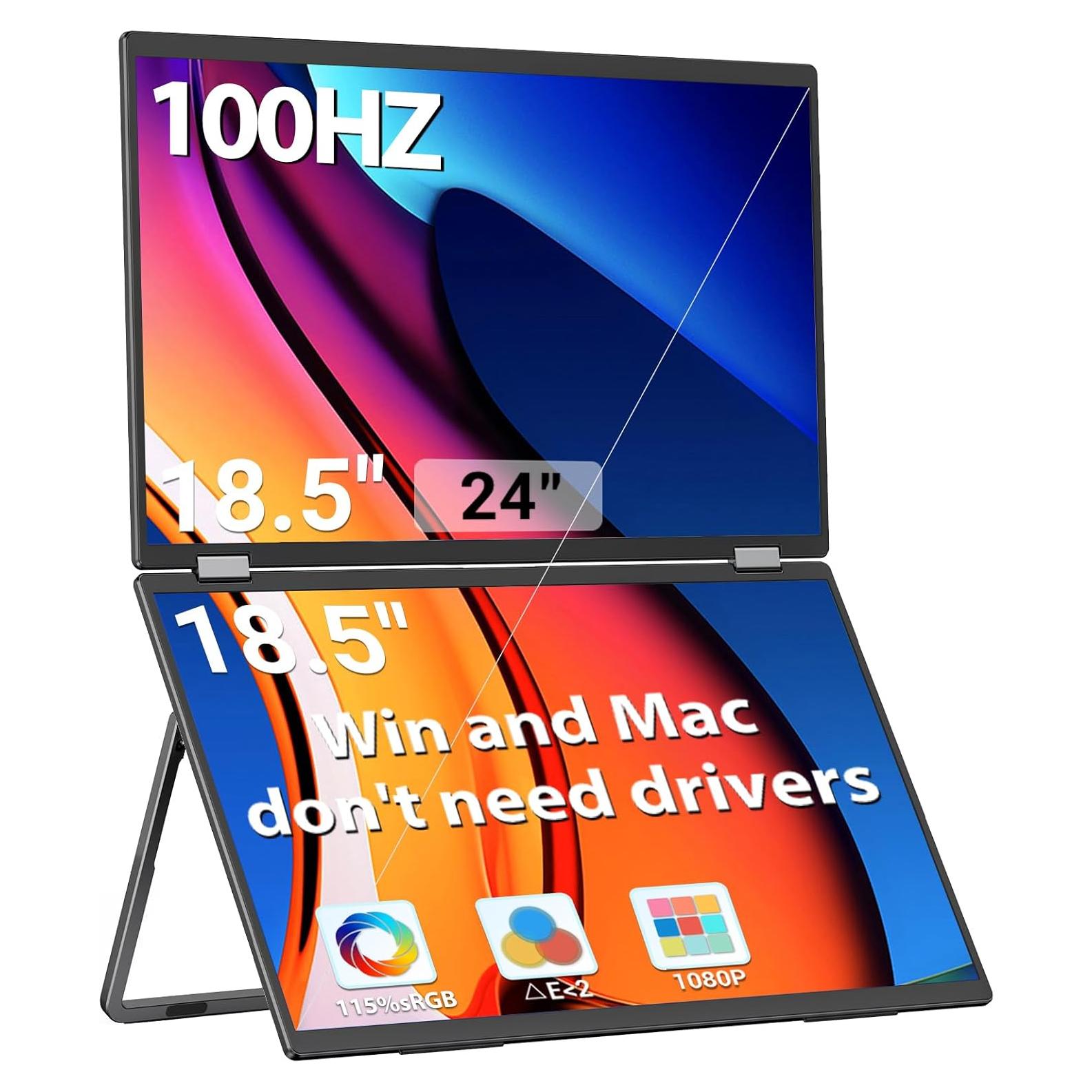 InnoView Extensor de Pantalla 46.99cm 1080P 100Hz Duales