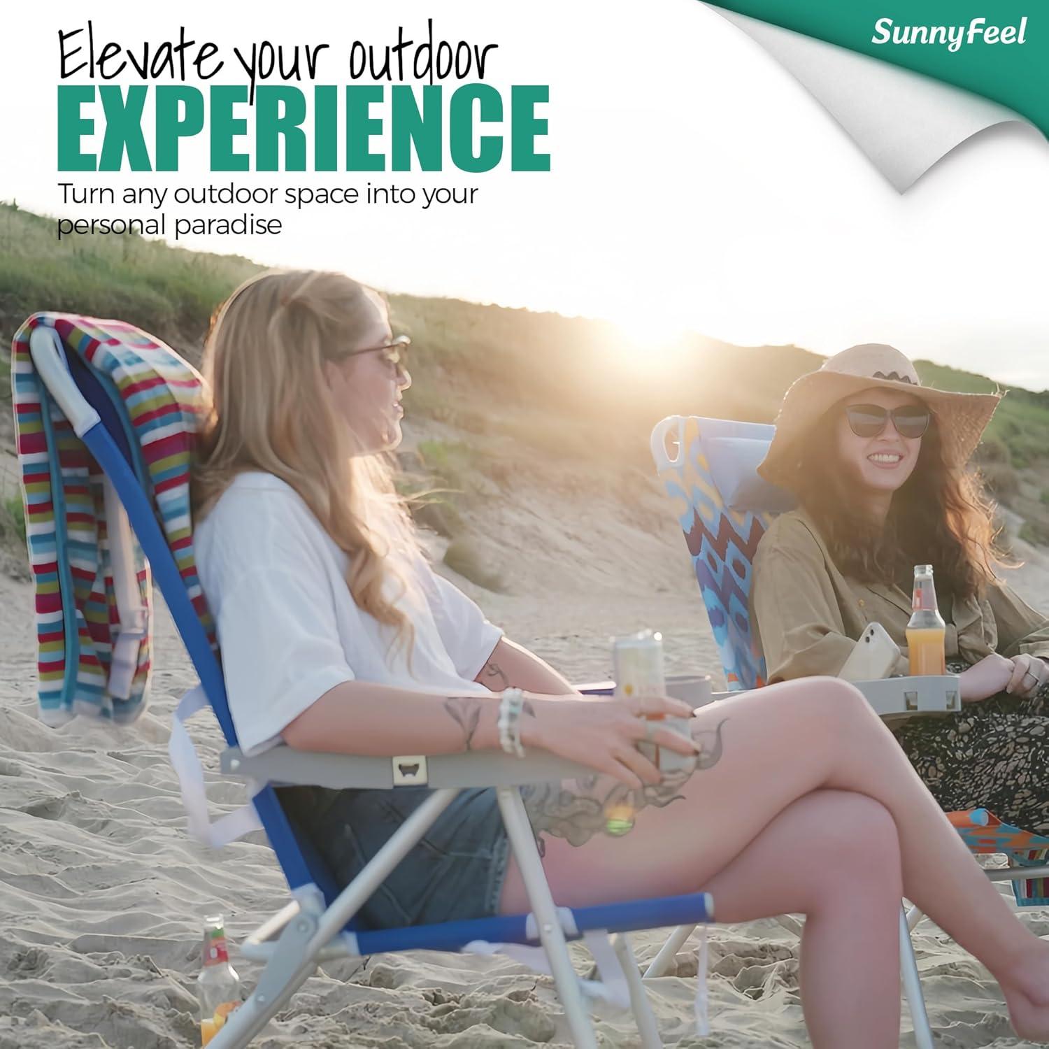 Silla de Playa Plegable Sunnyfeel Azul 5 Posiciones 227 KG