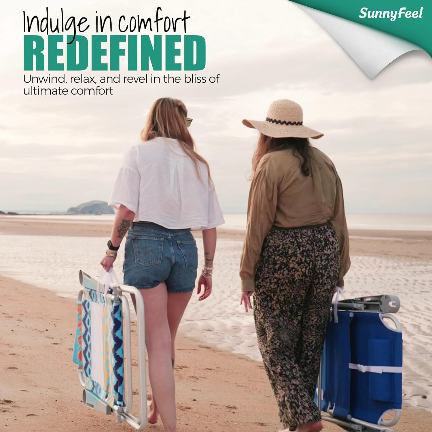 Silla de Playa Plegable Sunnyfeel Azul 5 Posiciones 227 KG