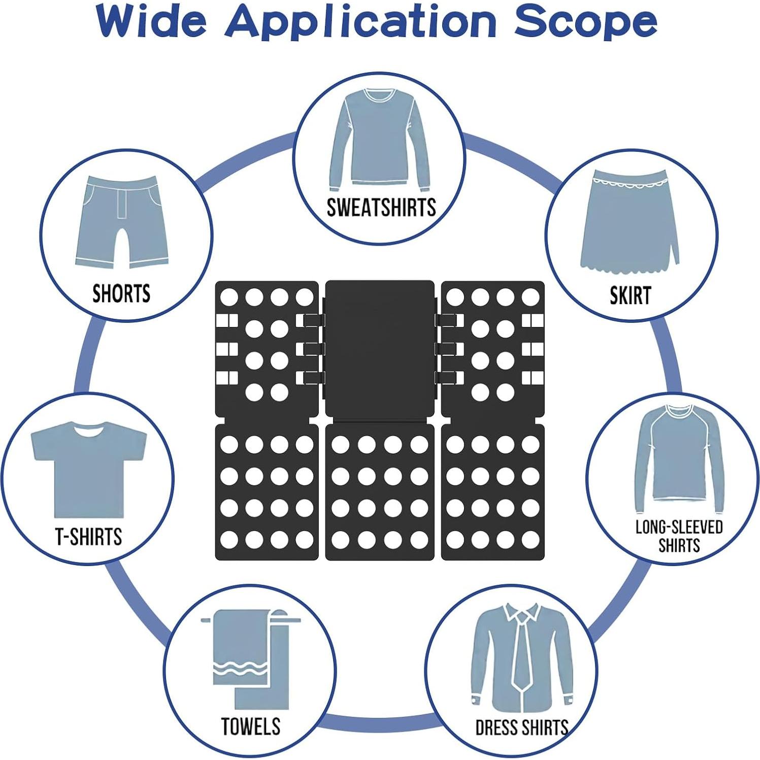 Tabla de Doblado de Camisetas BoxLegend Plástico Negro 26.5x21.5 cm