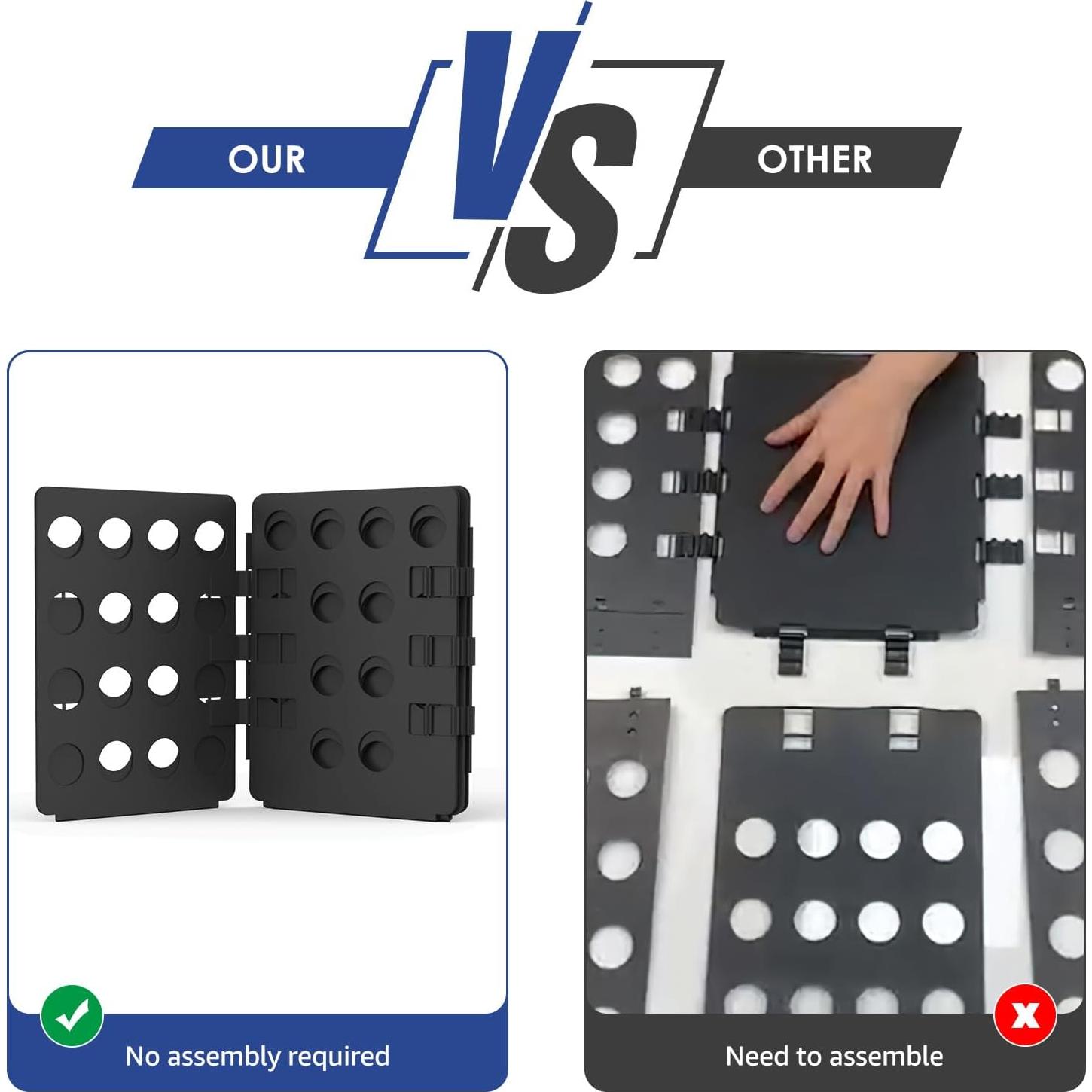 Tabla de Doblado de Camisetas BoxLegend Plástico Negro 26.5x21.5 cm