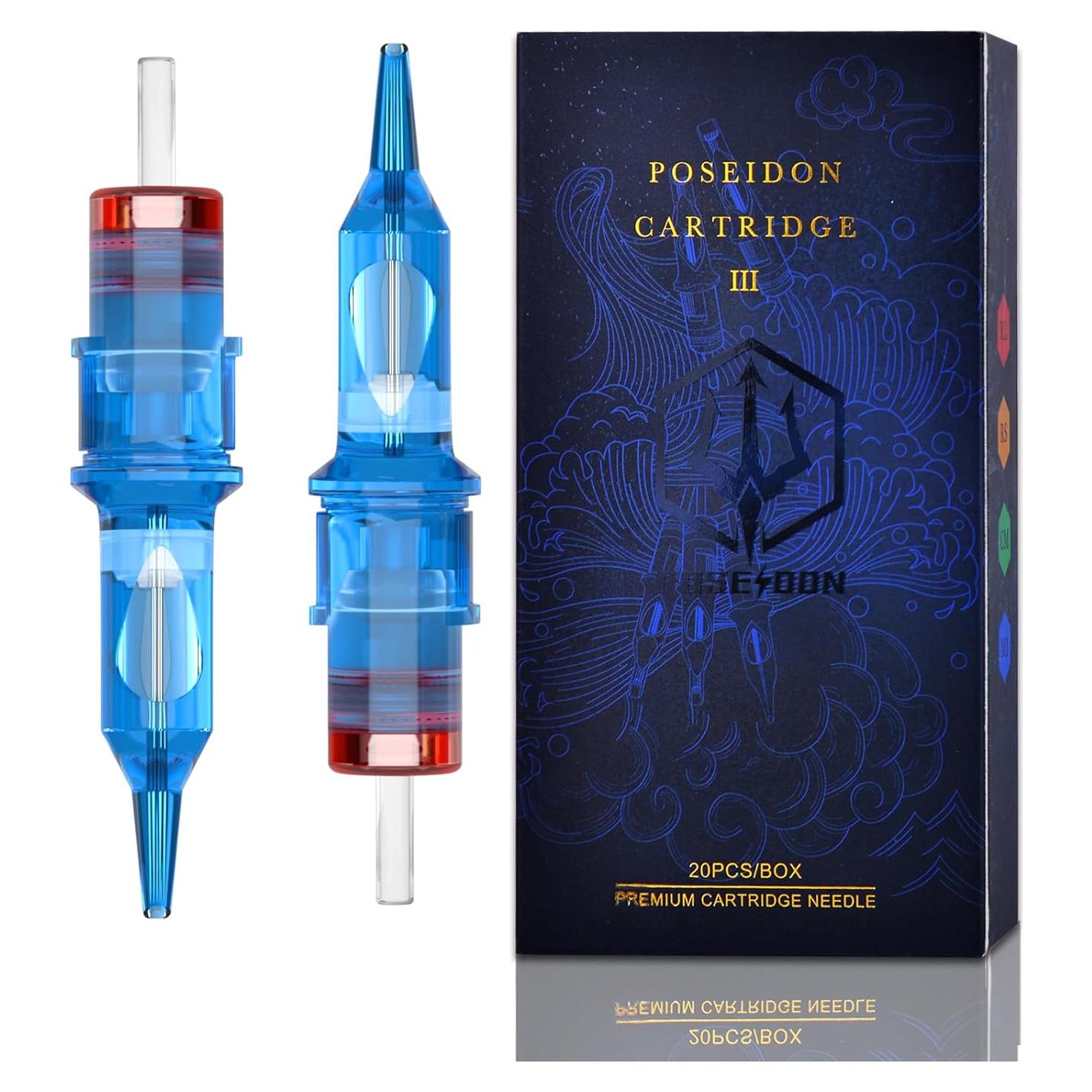 Cartuchos de Tatuaje POSEIDON 20PCS Agujas Estériles #10 Redondas