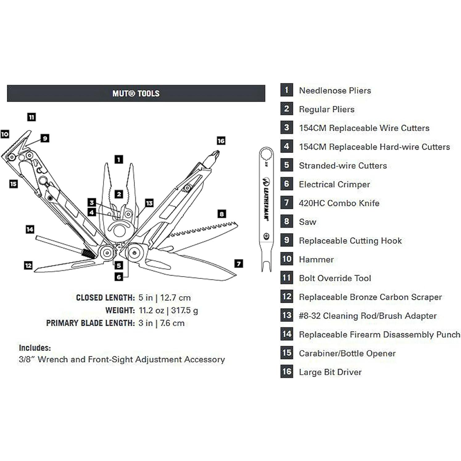 Multiherramienta Leatherman MUT con Funda MOLLE Negra 14 en 1