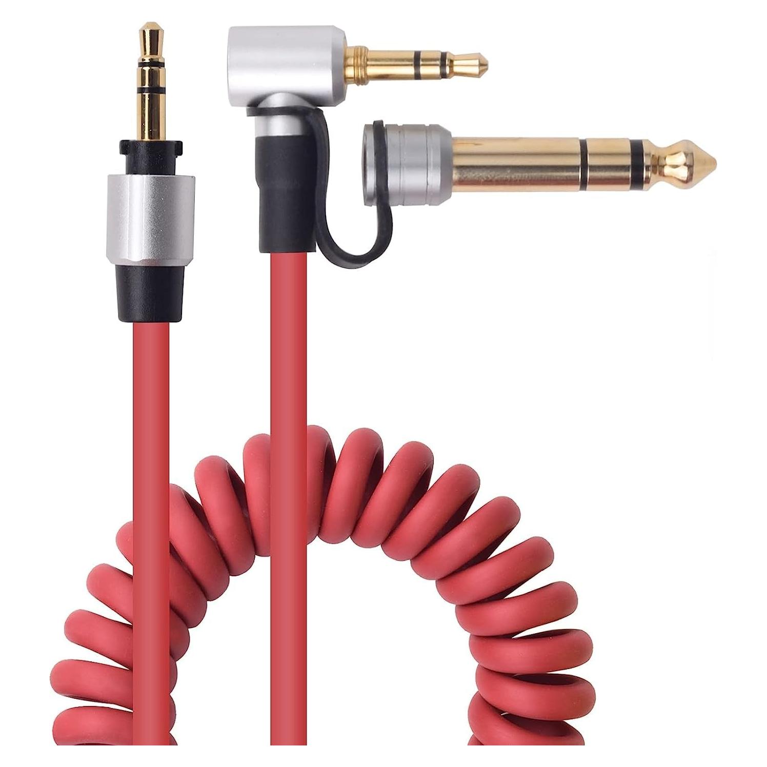 Cable Auxiliar de Reemplazo 3.5mm y 6.5mm Saipomor Rojo 2M