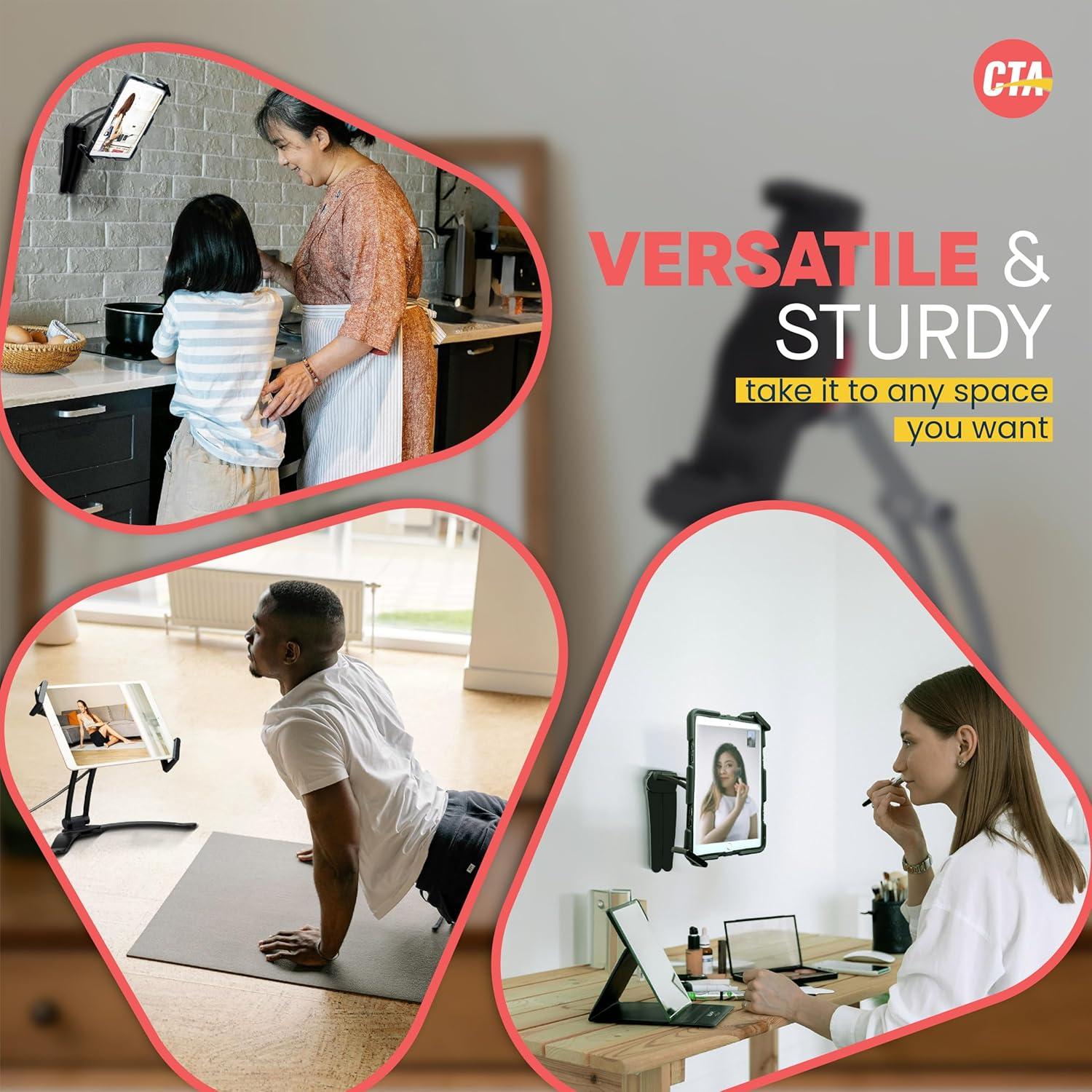 Soporte de Tableta CTA Digital Multi-Flex 2-en-1 Negro