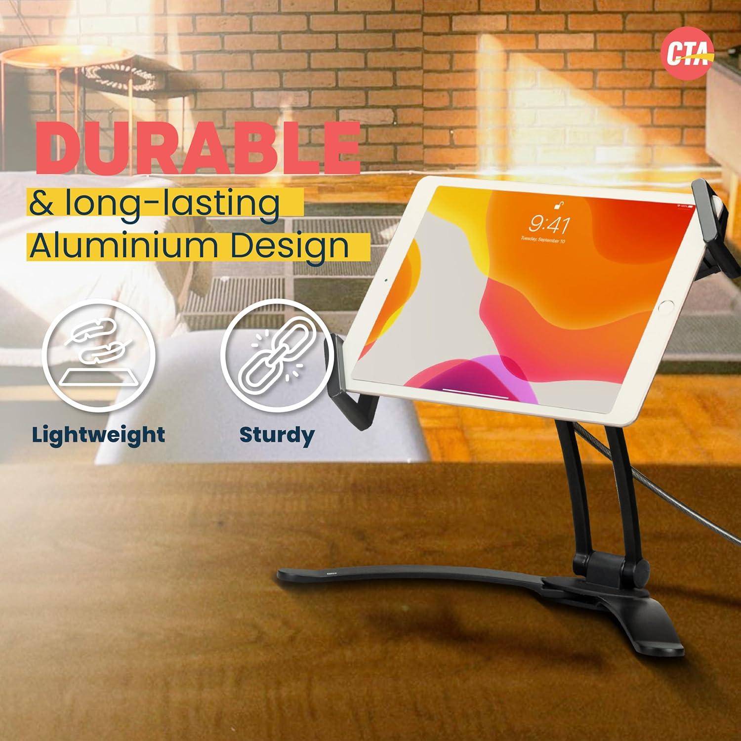 Soporte de Tableta CTA Digital Multi-Flex 2-en-1 Negro