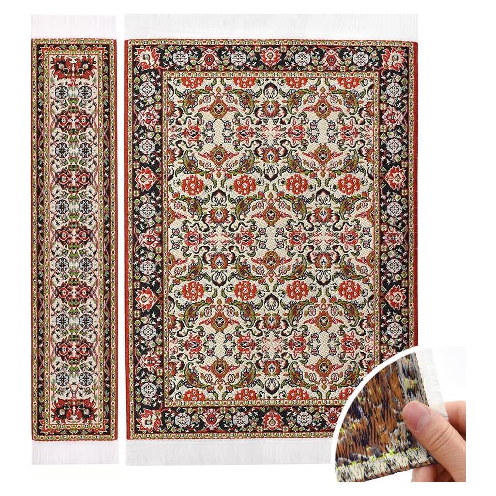 Alfombras Miniatura iLAND para Casa de Muñecas 2 Piezas