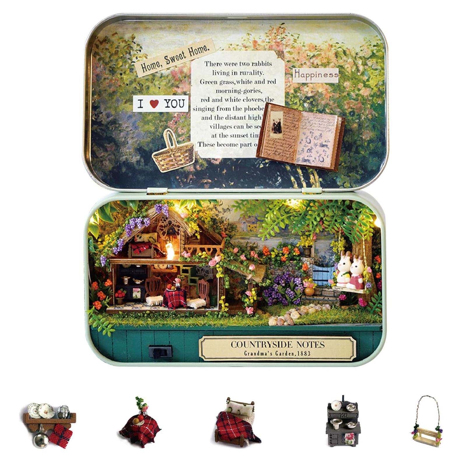 Kit Casa de Muñecas Miniatura Flever DIY con Muebles 14 cm