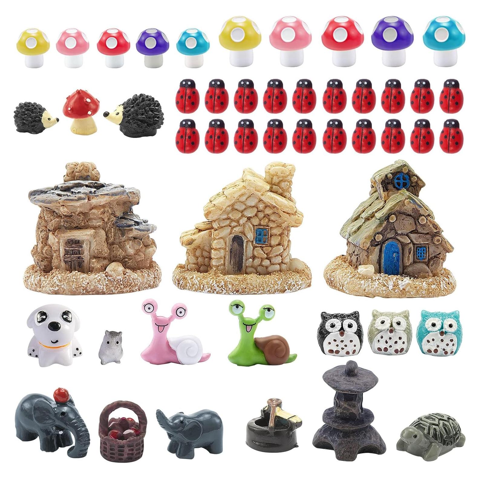 Sumind 44 Piezas Accesorios Jardín Miniatura Decoración